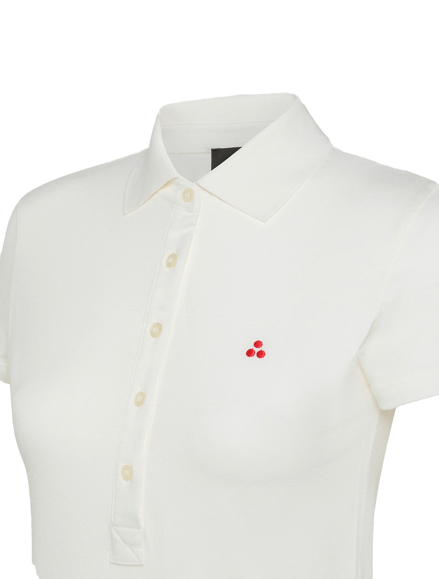 Peutery 3 Buttons White Polo Shirt for Women