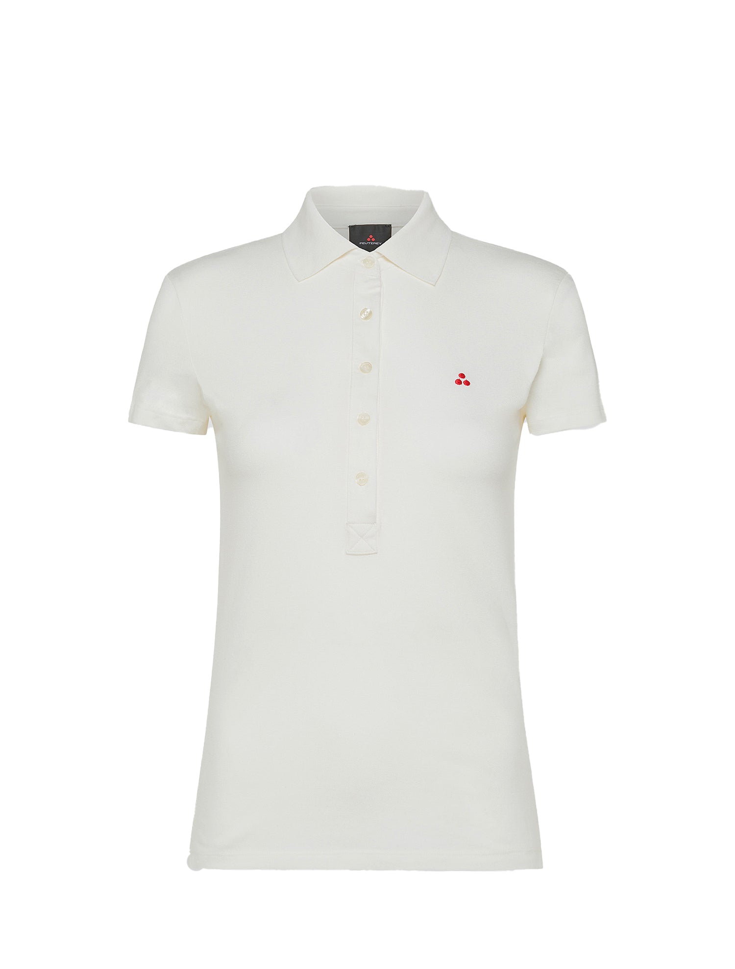 Peutery 3 Buttons White Polo Shirt for Women