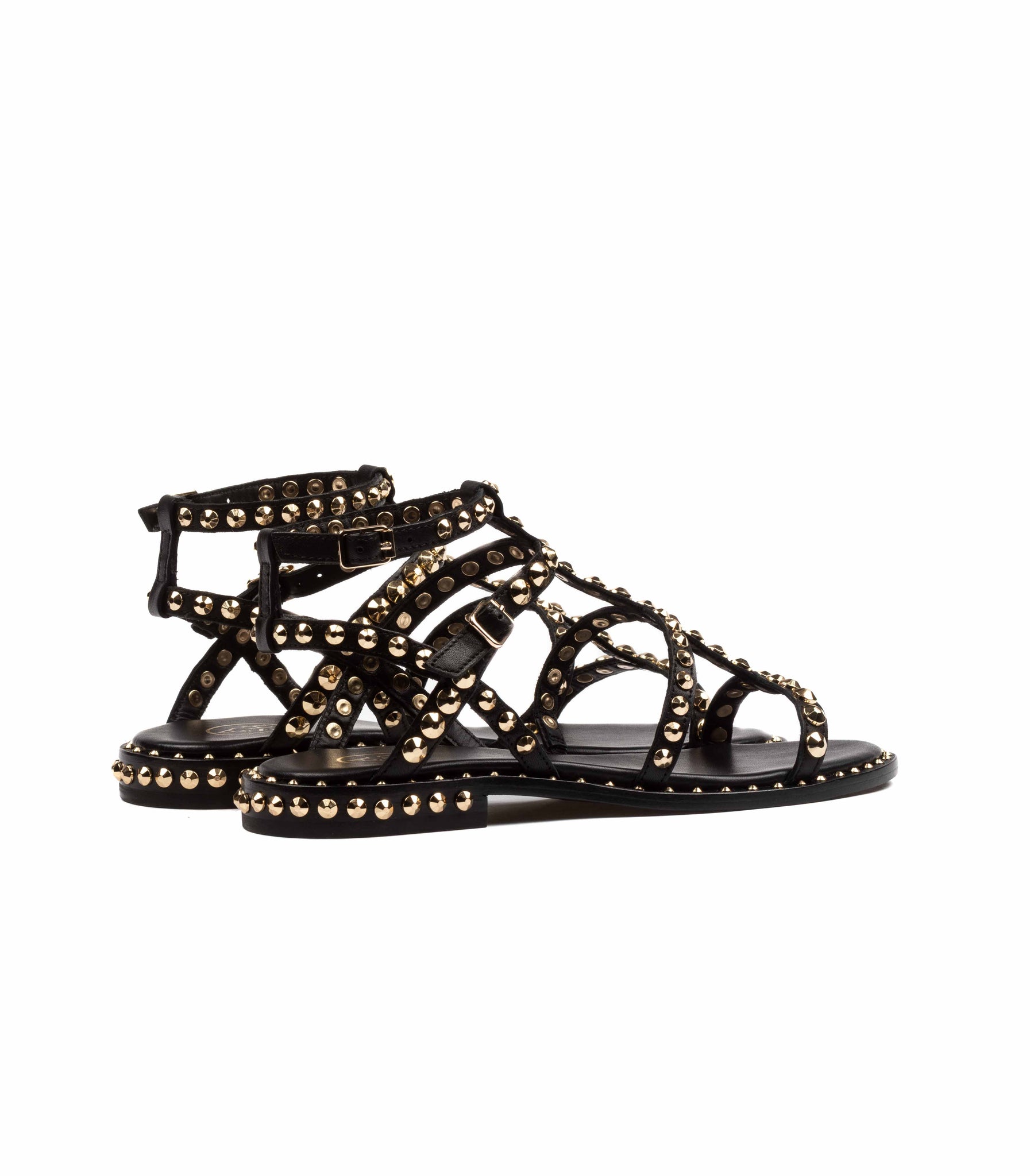 Ash Sandalo In Pelle Con Borchie Nero