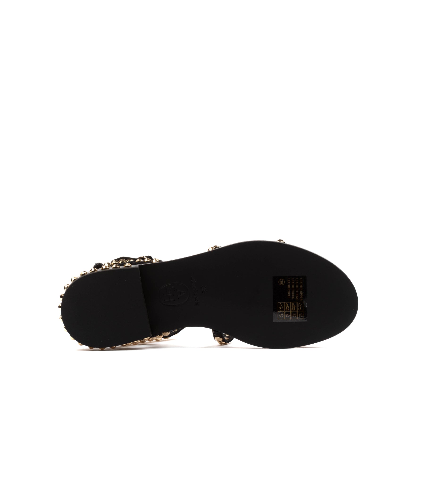 Ash Sandalo In Pelle Con Borchie Nero