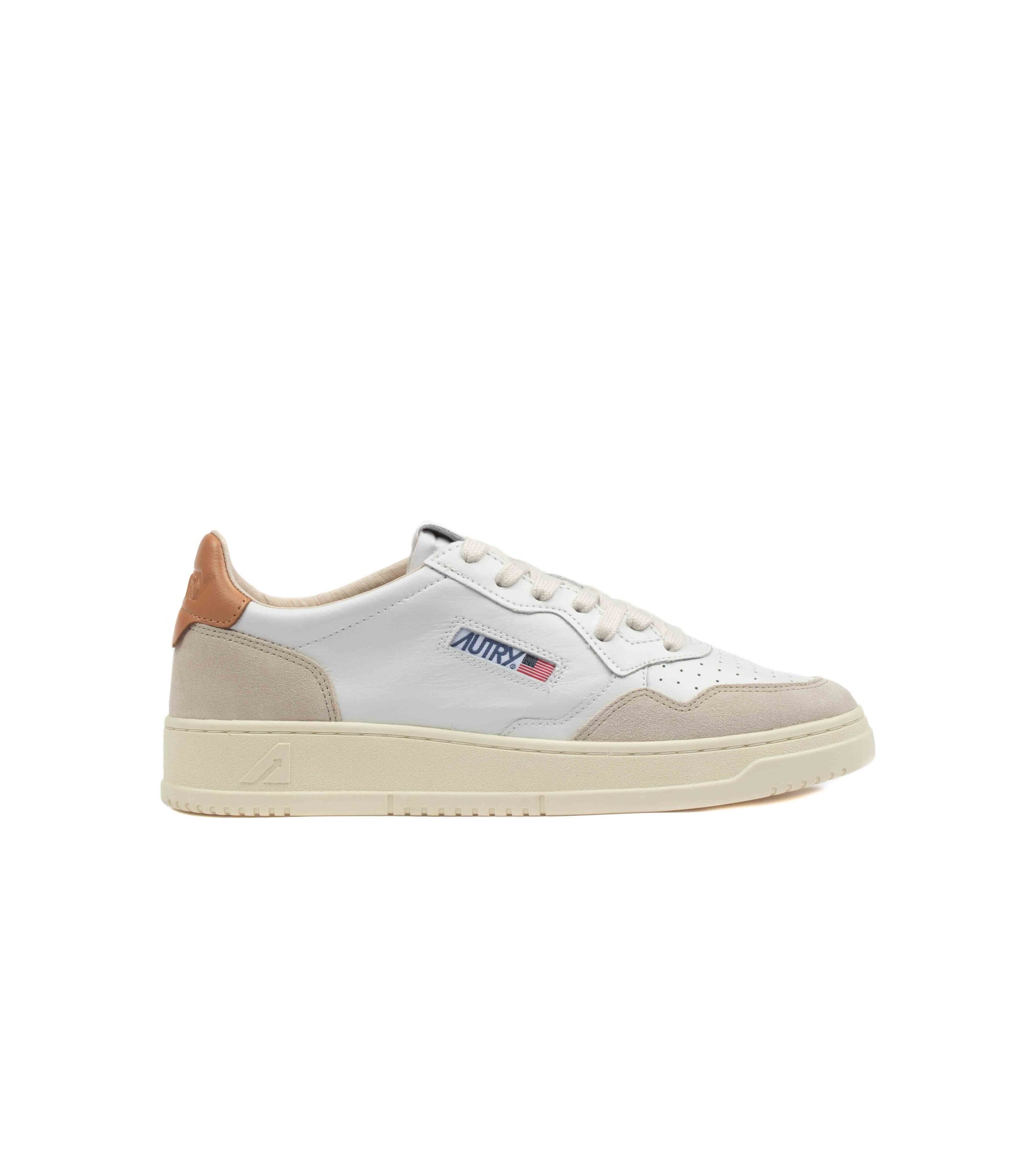 Autry Medalist Low Pelle Suede Bianco Beige Uomo