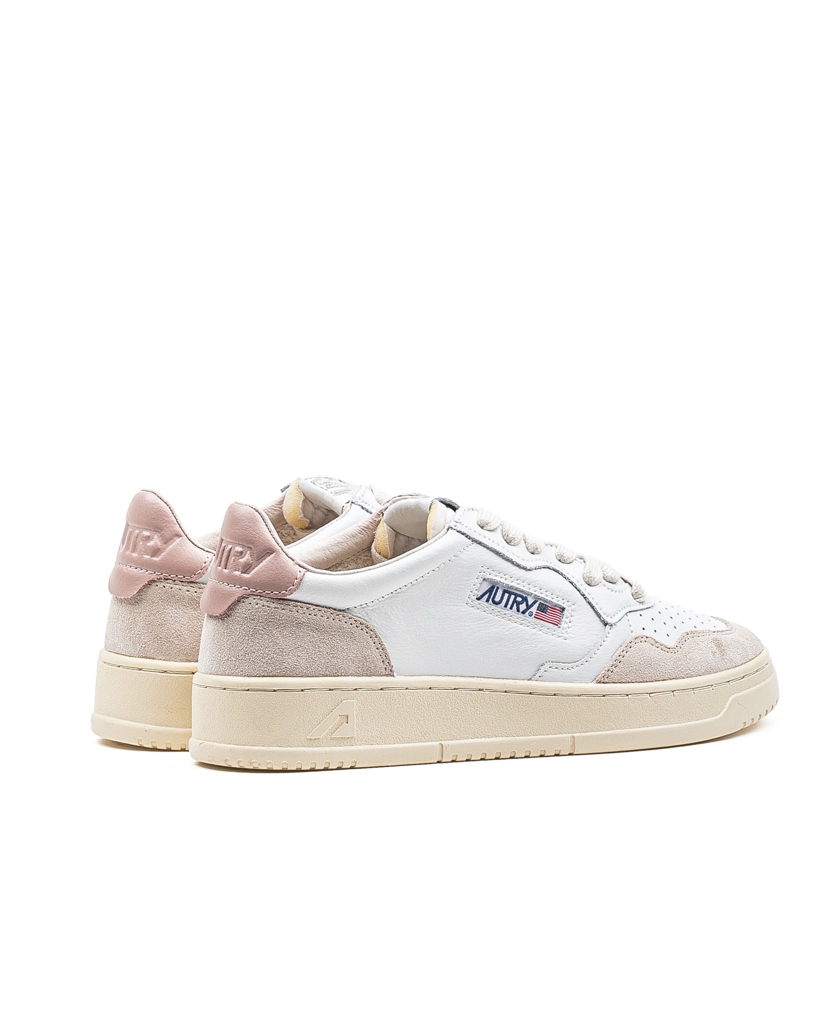 Autry Medalist Woman Leather And Suede White Pink