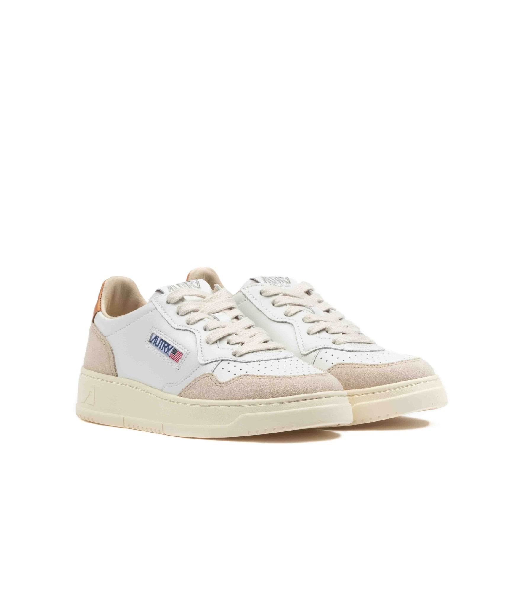 Autry Medalist Low Leather Suede White Sandstorm Women