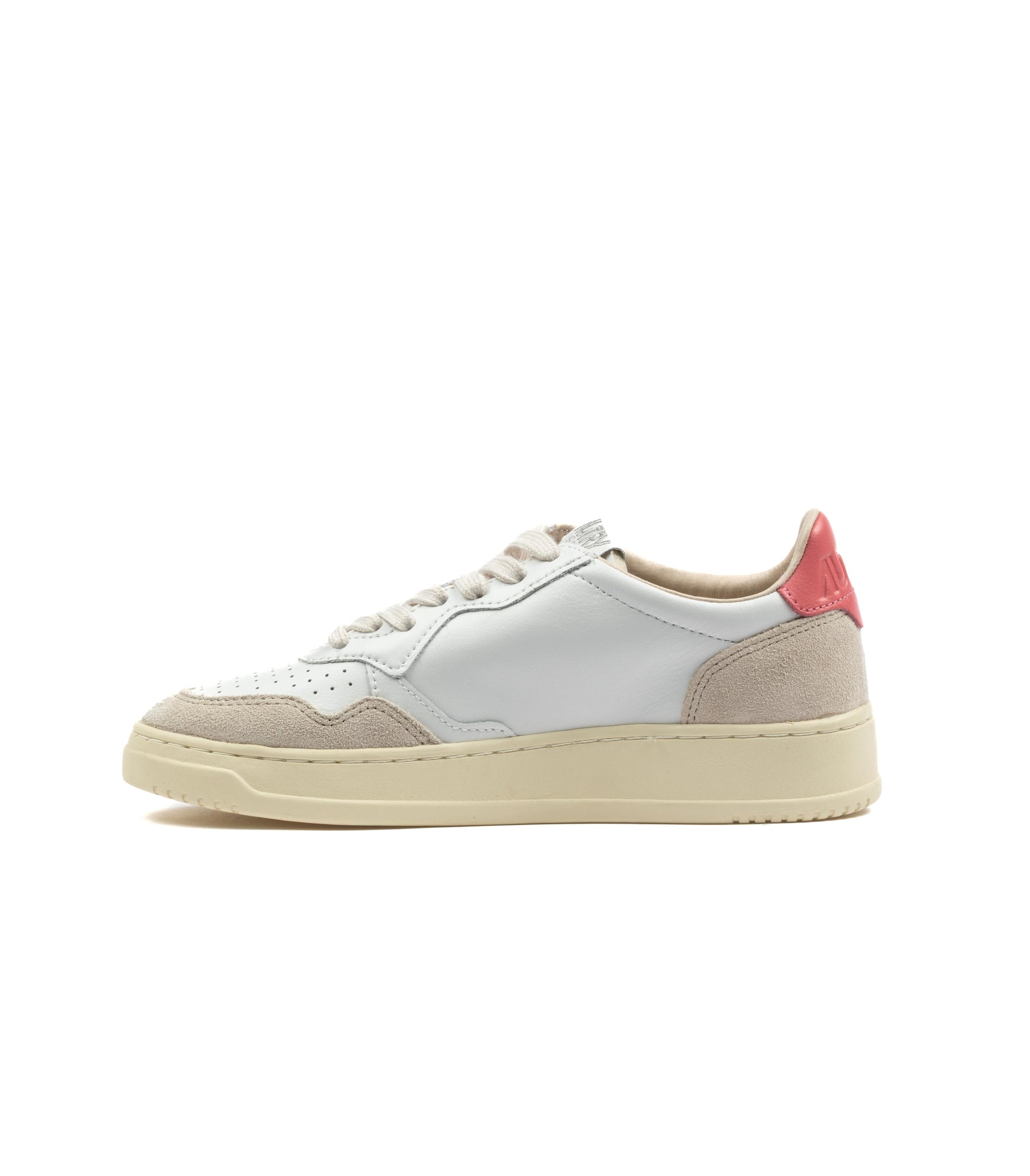 Autry Autry Medalist Low Pelle Suede Bianca Tearose