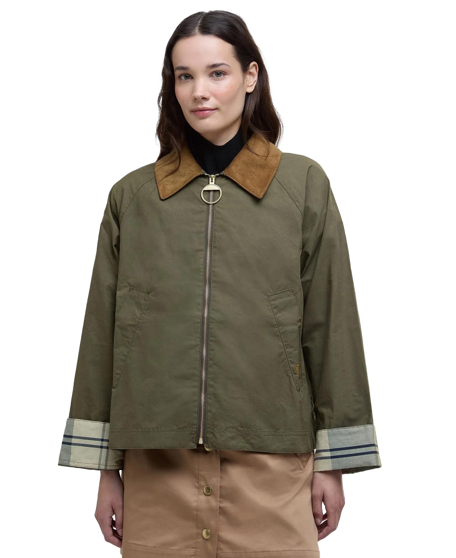 Barbour Catlin Showerproof Jacket Verde Oliva Donna