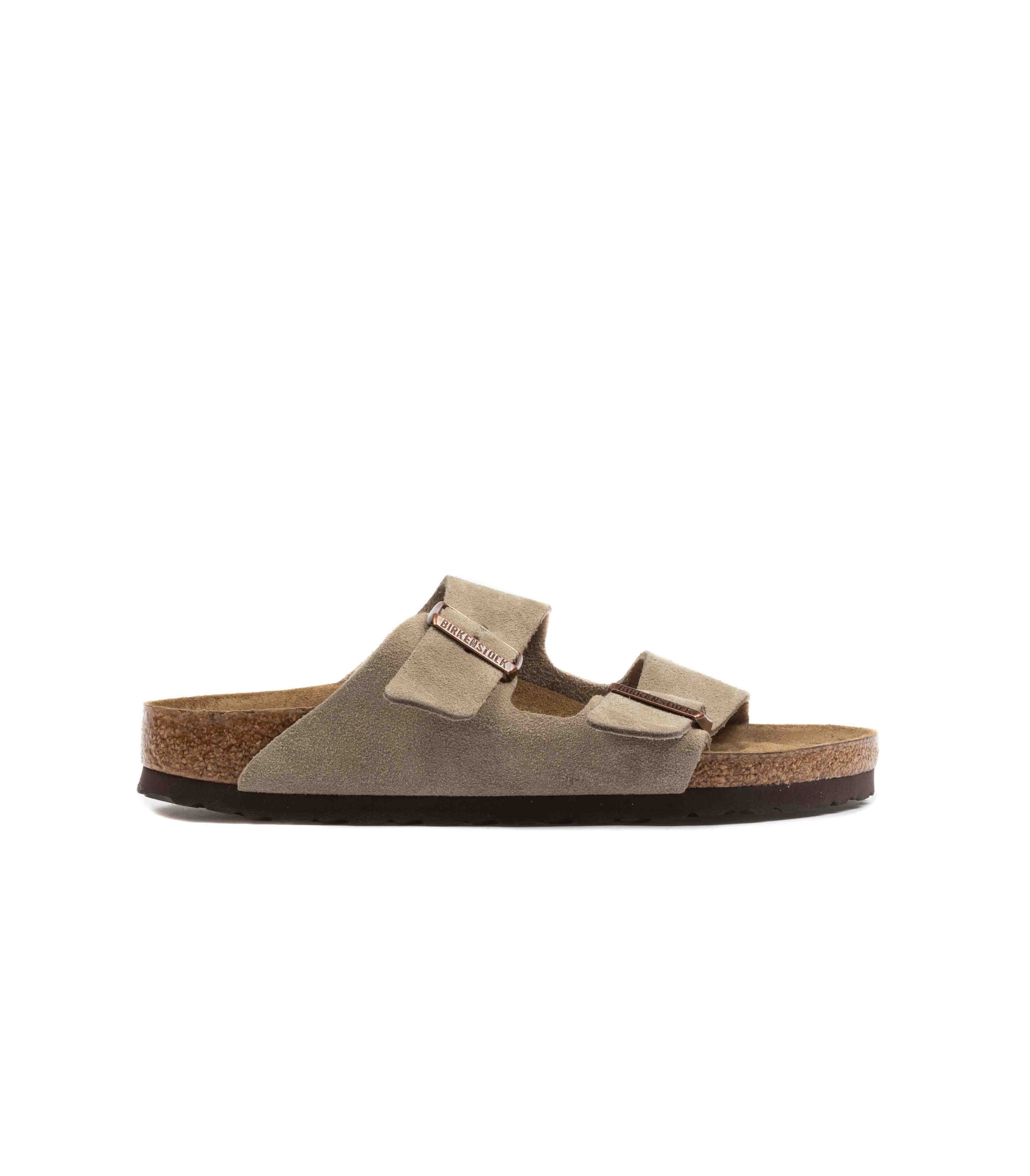 Birkenstock Arizona Pelle Suede Taupe Suola Morbida Unisex