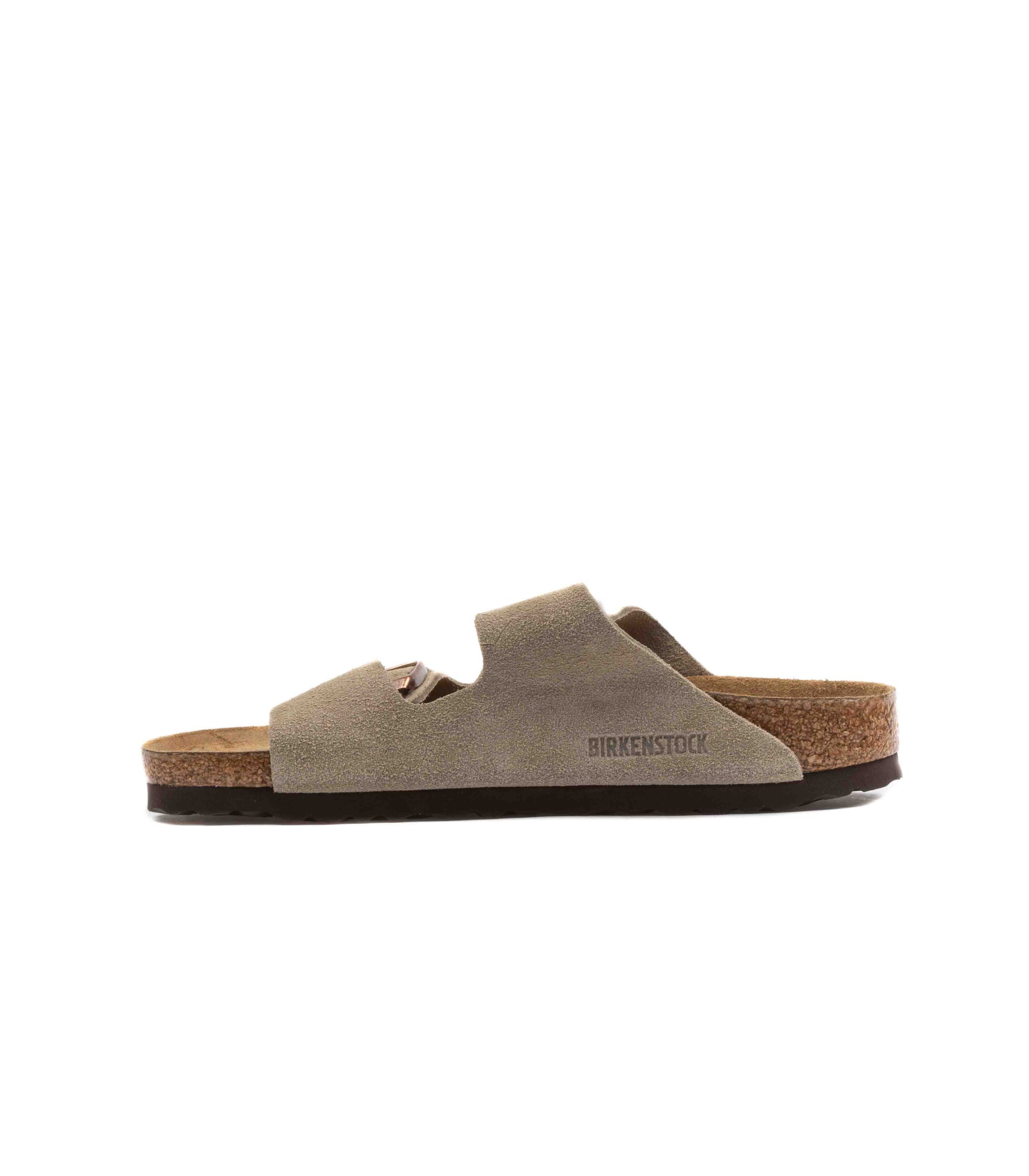 Birkenstock Arizona Pelle Suede Taupe Suola Morbida Unisex