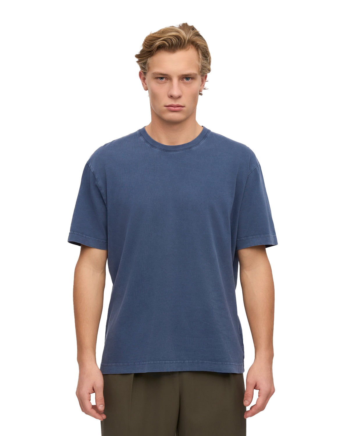 T-Shirt Oversize In Cotone Organico Blu