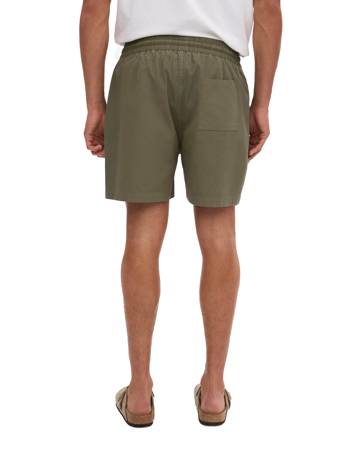 Pantaloni Corti Cotone Organico Con Elastico Verde