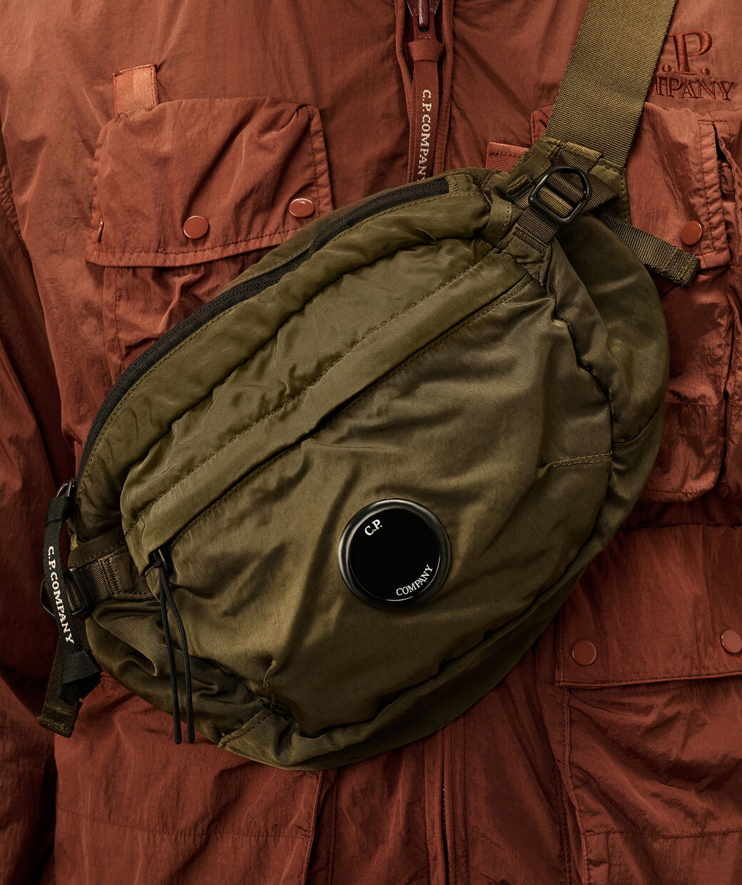 C.P. Company Marsupio In Nylon Verde Militare