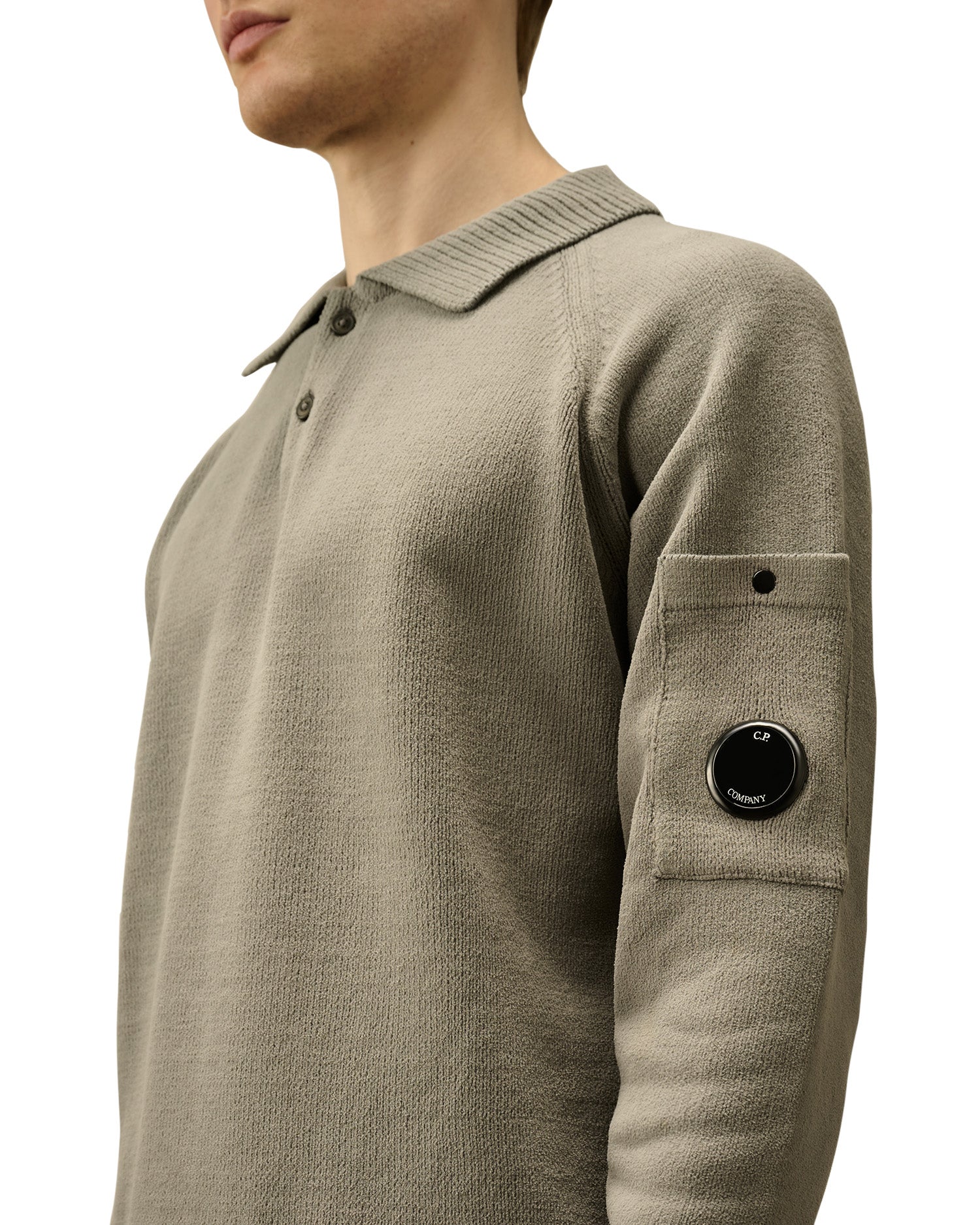 C.P. Company Chenille Cotton Polo Knit