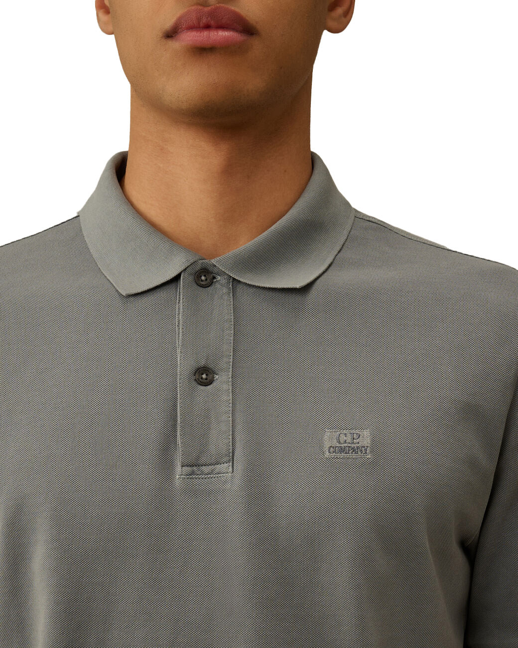 C.P. Company Logo Polo Grigio Uomo