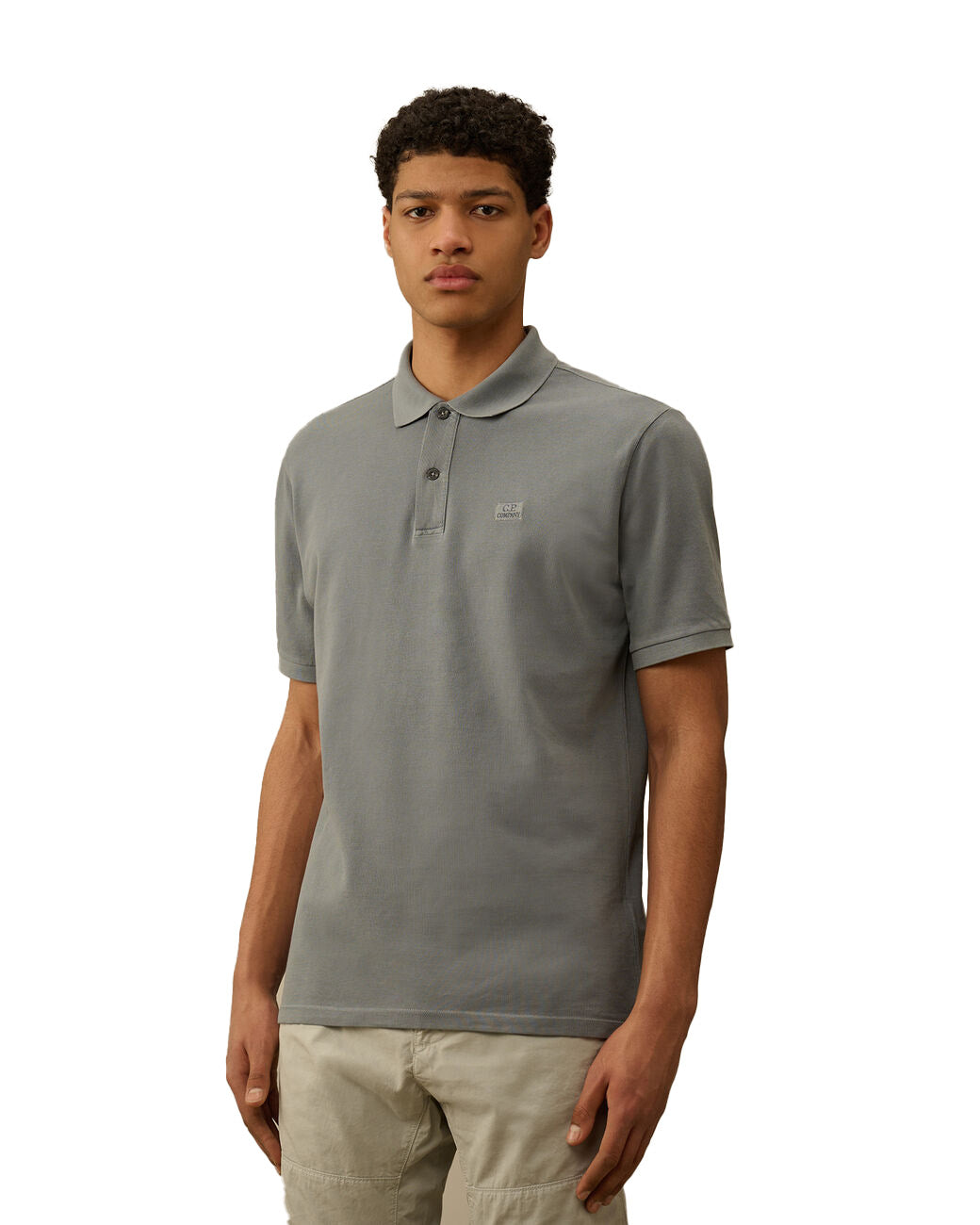 C.P. Company Logo Polo Grigio Uomo