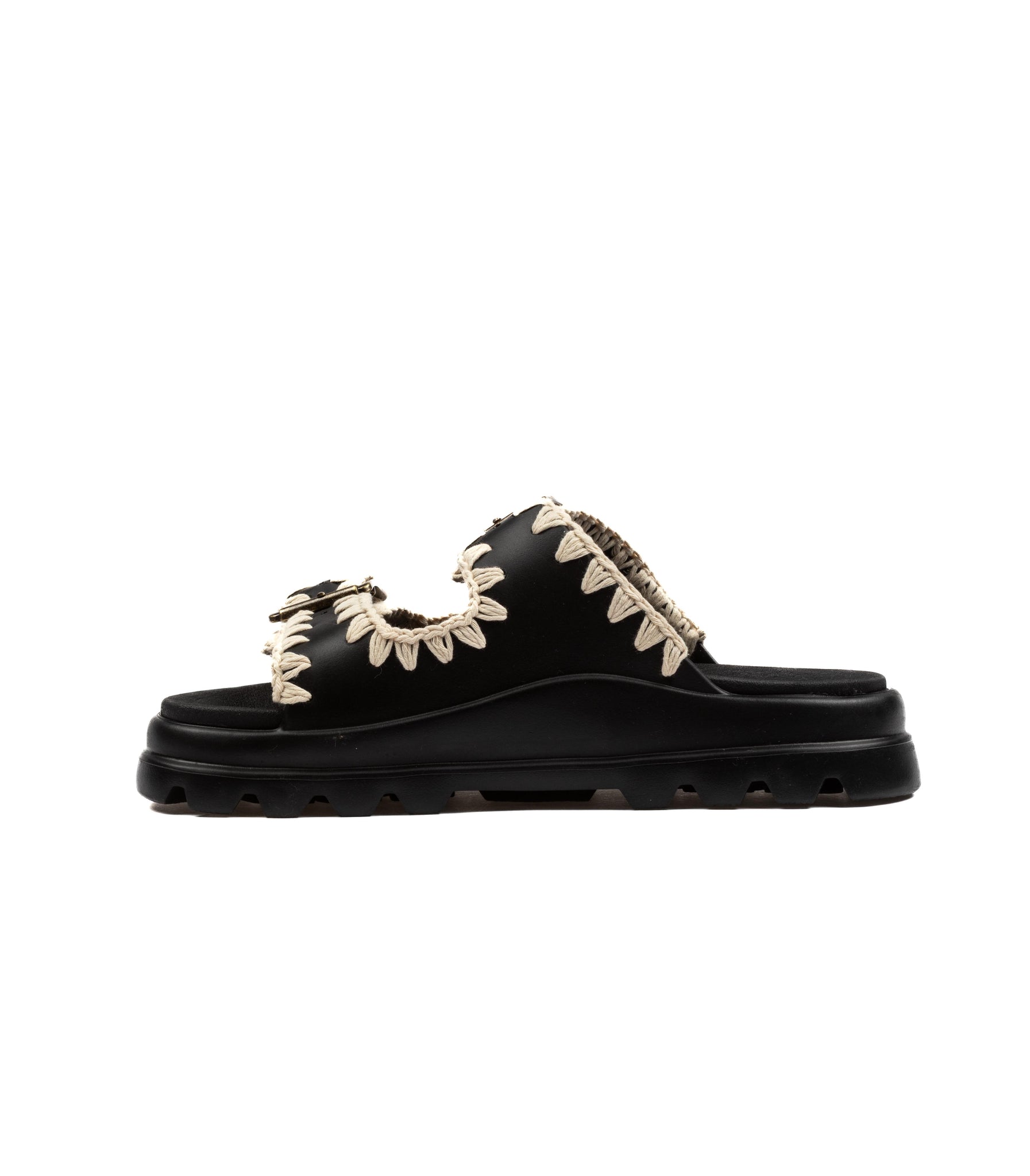 Mou Eva One Piece Slide Two Buckle Nero