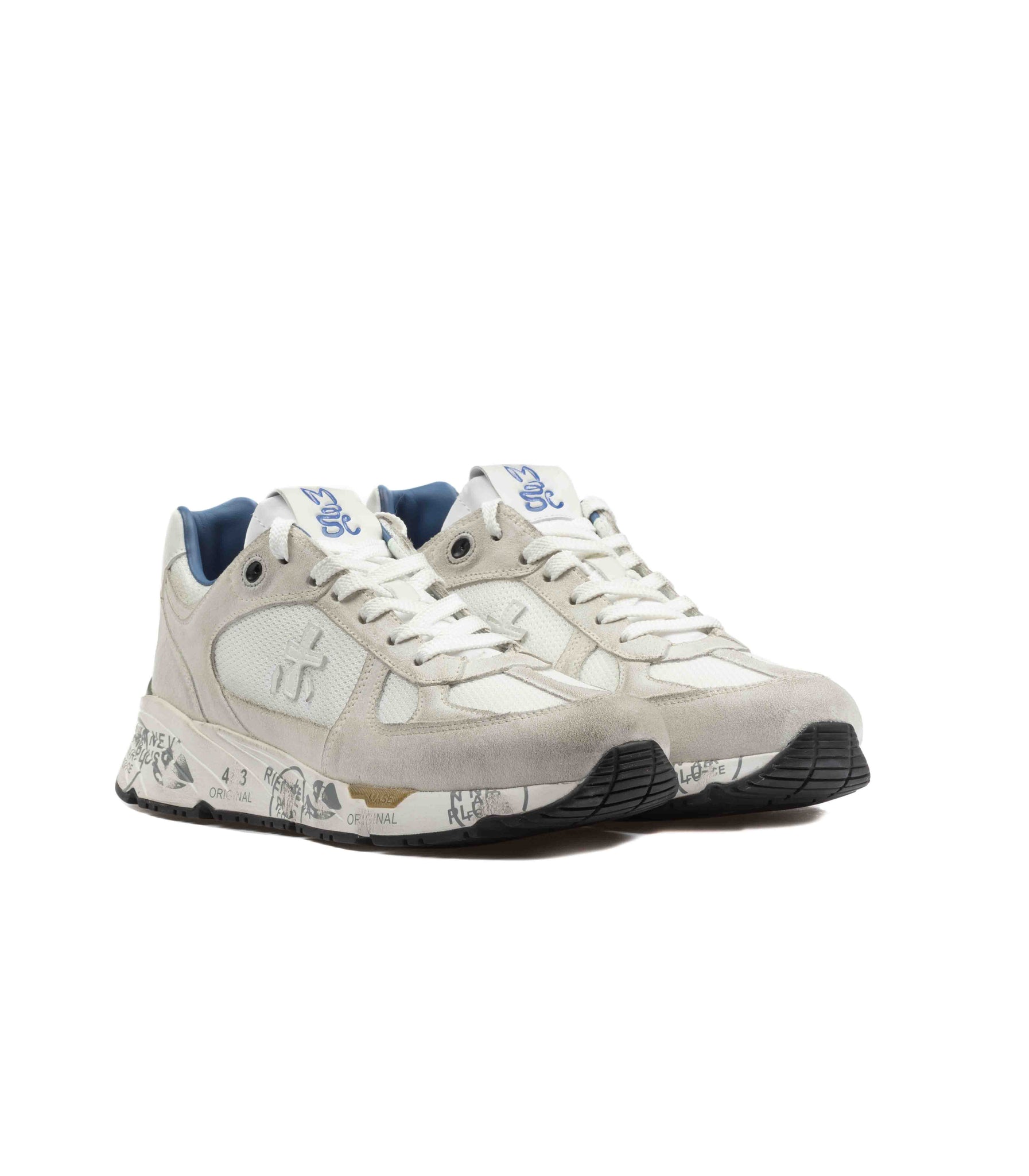 Premiata 6621 Mase Pelle Mesh Bianca Stone Uomo