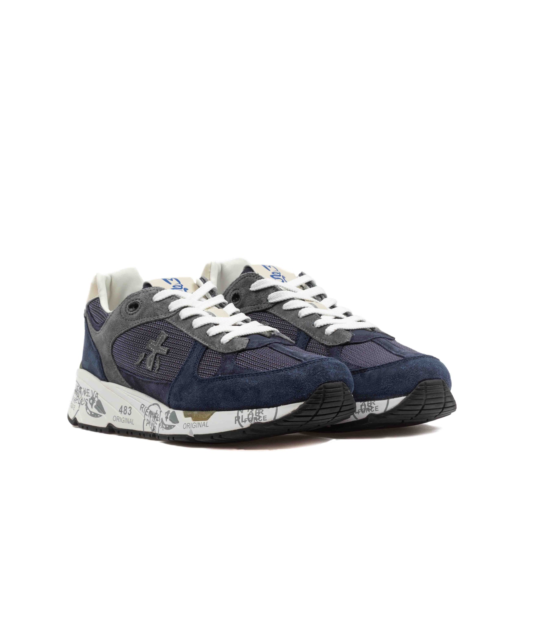 Premiata 6626 Mase Pelle Mesh Blu Uomo