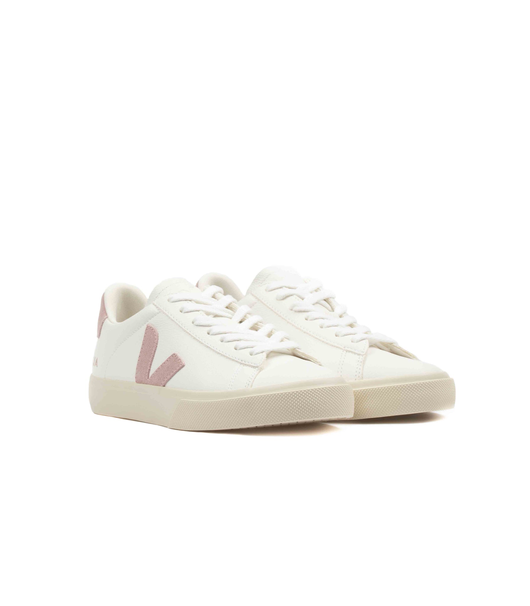 Veja Campo Chromefree Leather Bianco Rosa Donna