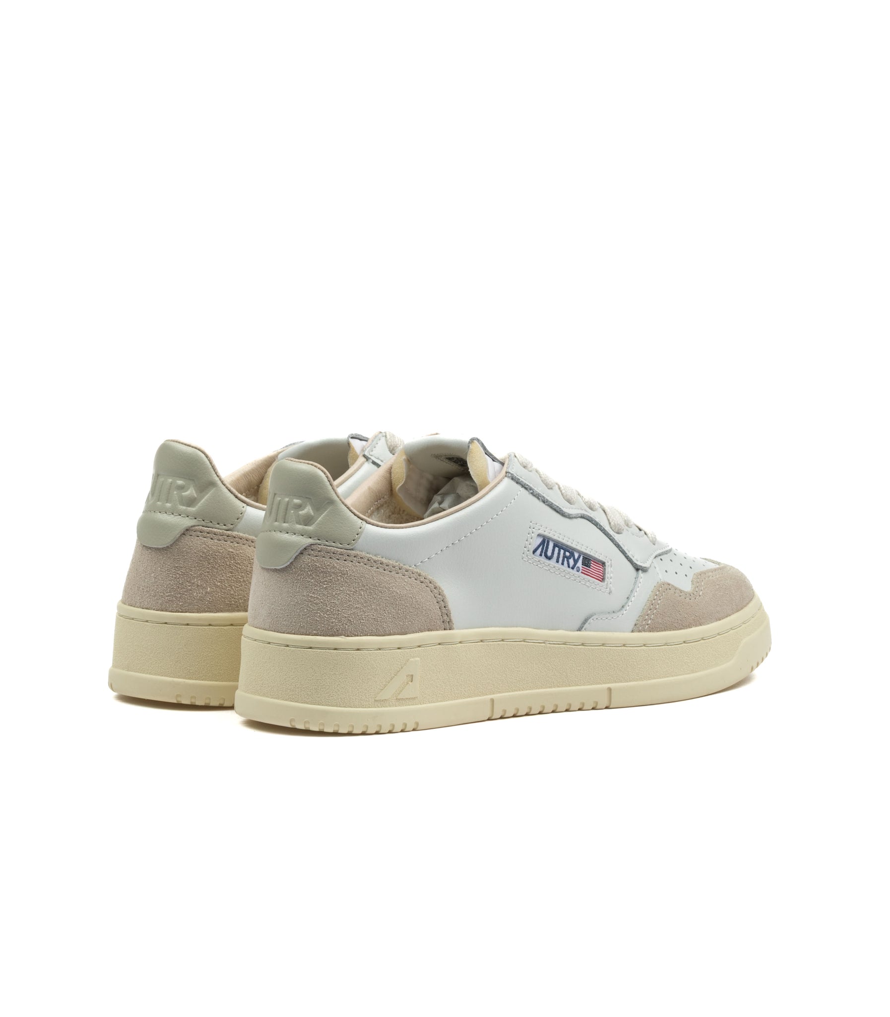 Autry Medalist Low Pelle E Suede Bianca Pelican Donna