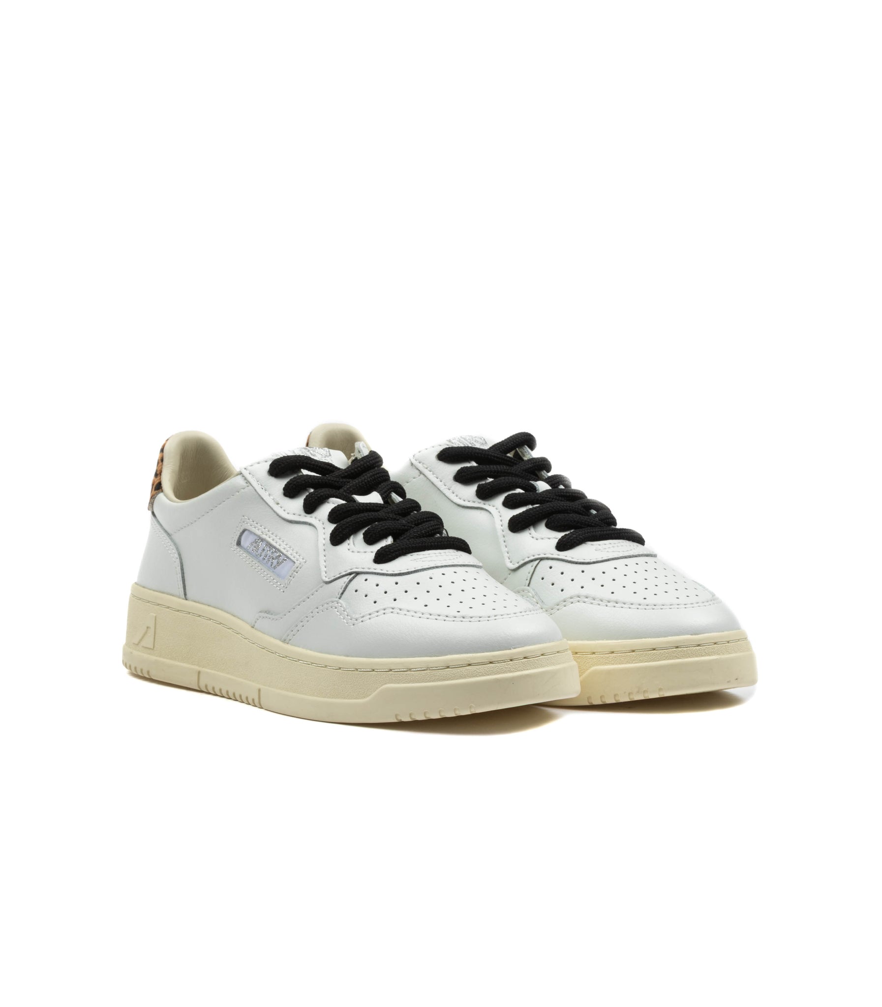 Autry Medalist Low Leather Swoll White Leopard Donna