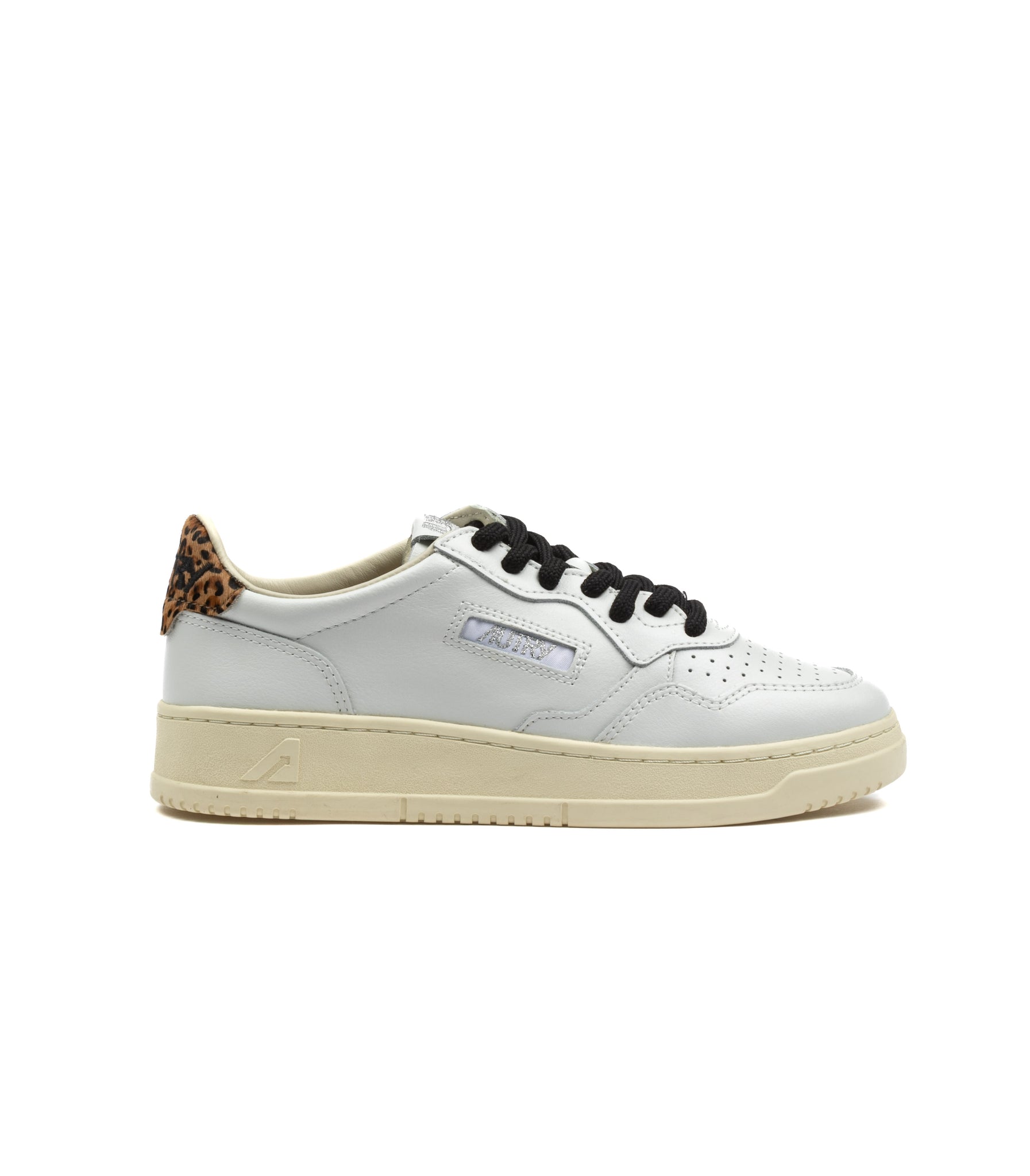 Autry Medalist Low Leather Swoll White Leopard Donna
