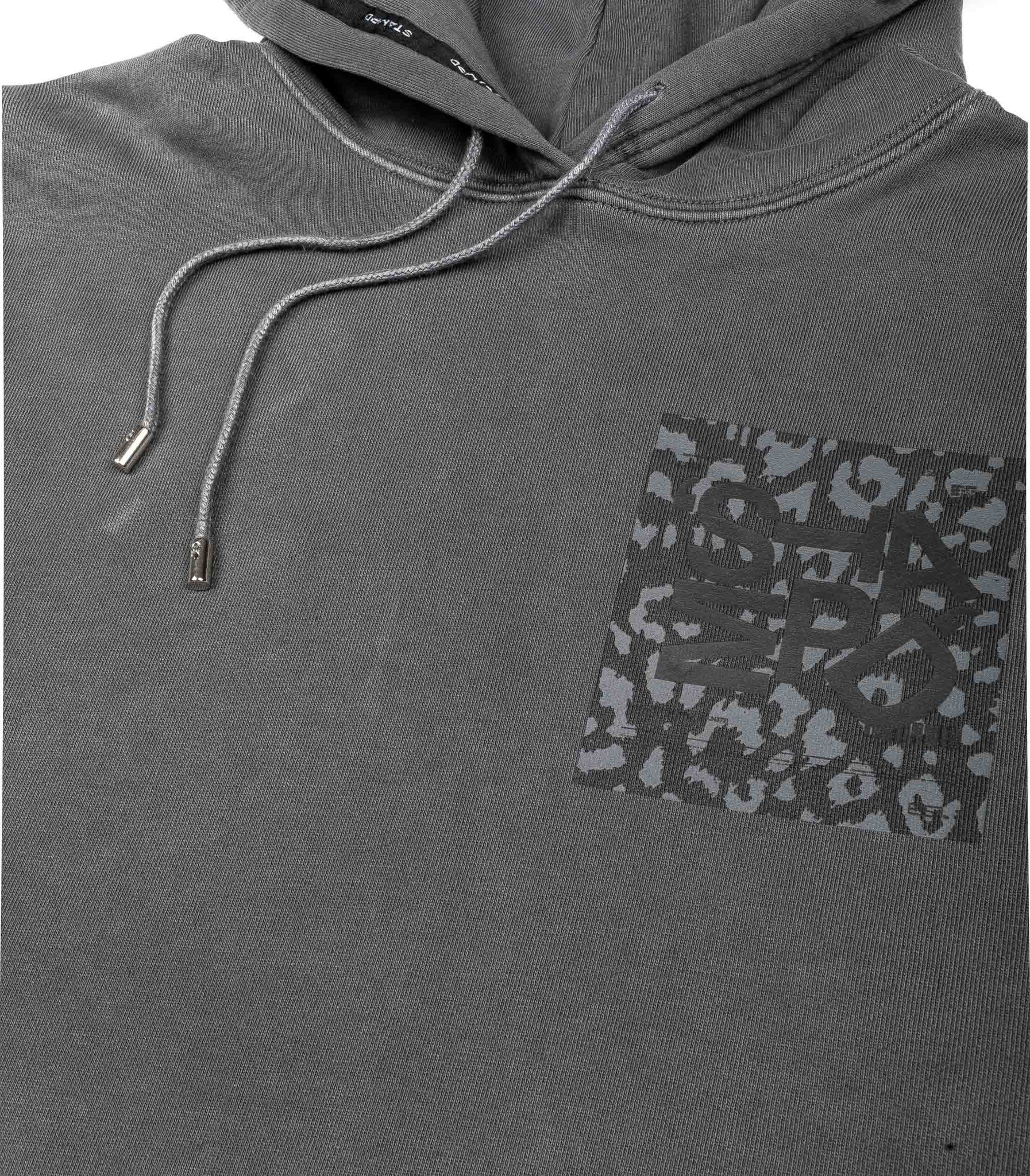Stampd Tumbled Shadow Leopard Gray Hooded Sweatshirt For Men