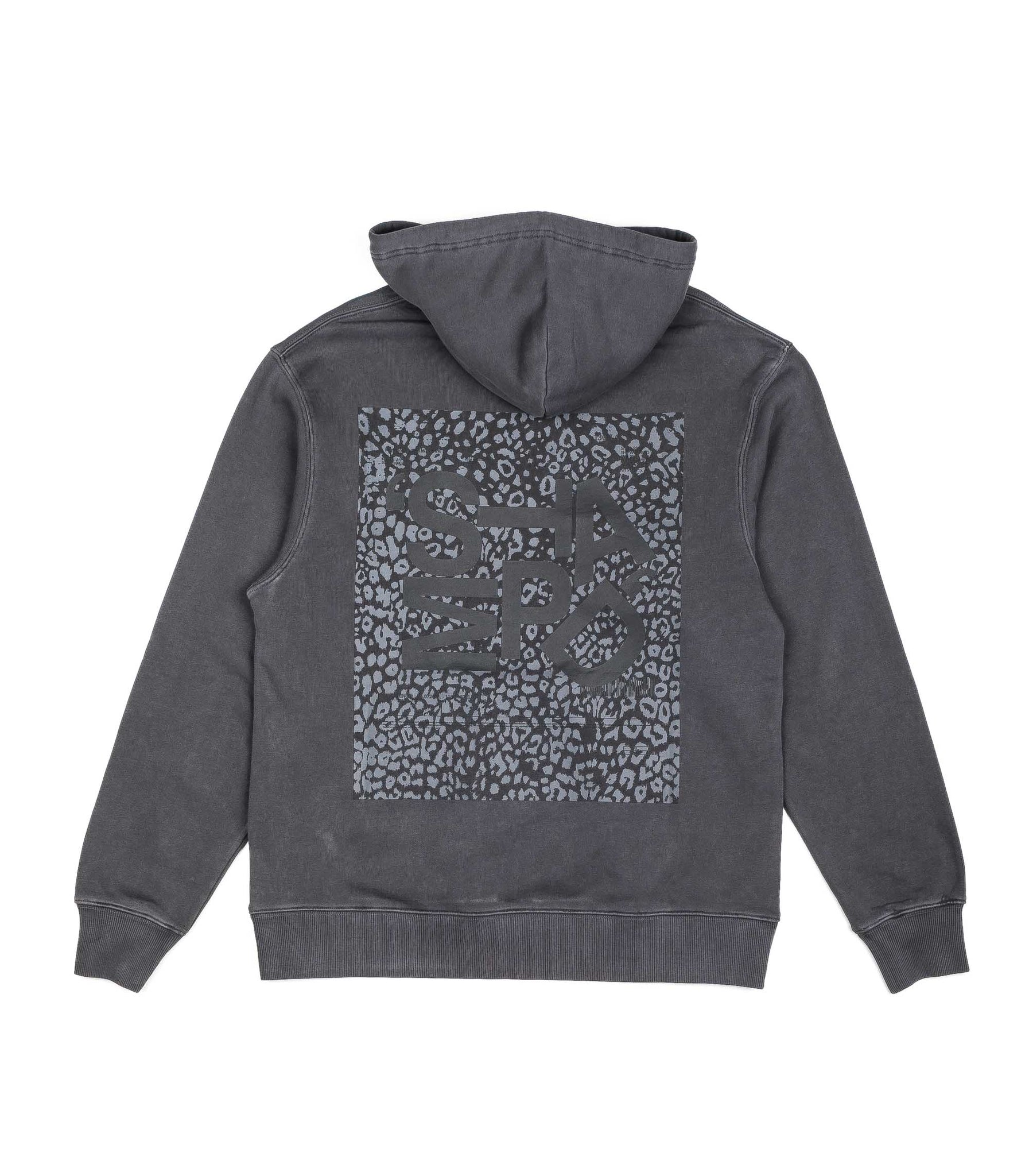 Stampd Tumbled Shadow Leopard Gray Hooded Sweatshirt For Men