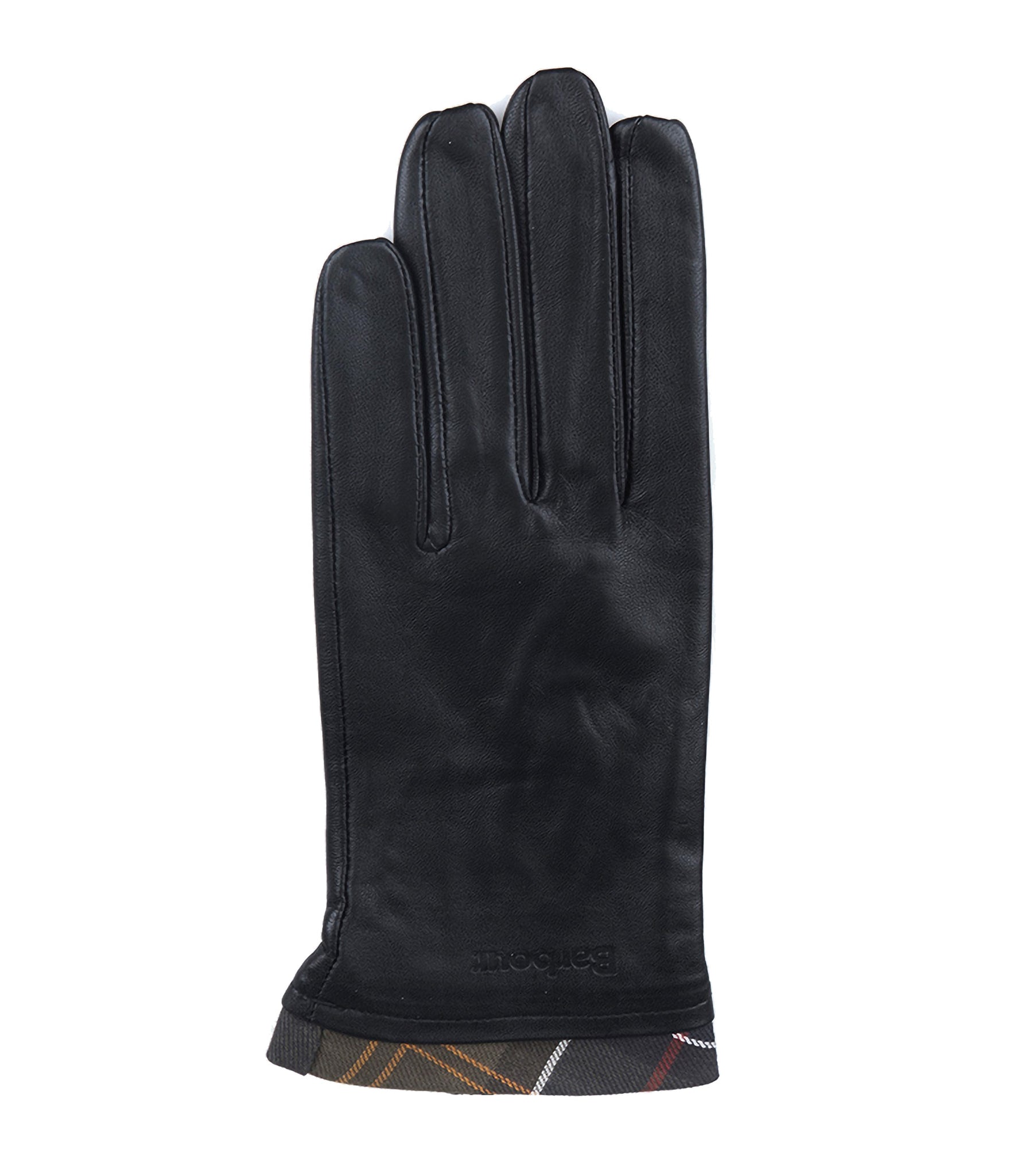 Women's Leather Gloves Tartan Trimmed Leather