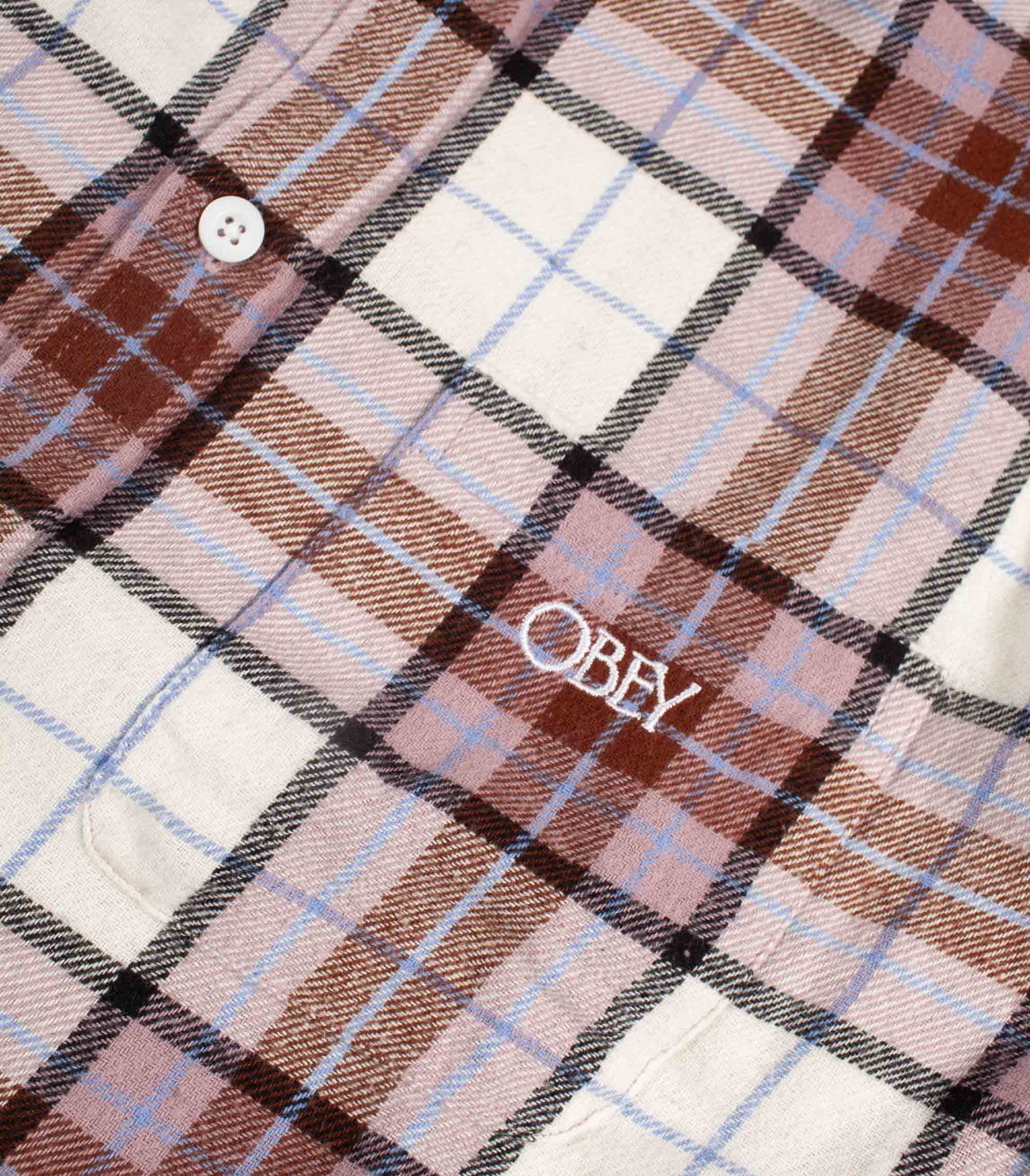 Obey Vince Woven Flannel Checkered Beige Men's Shirt