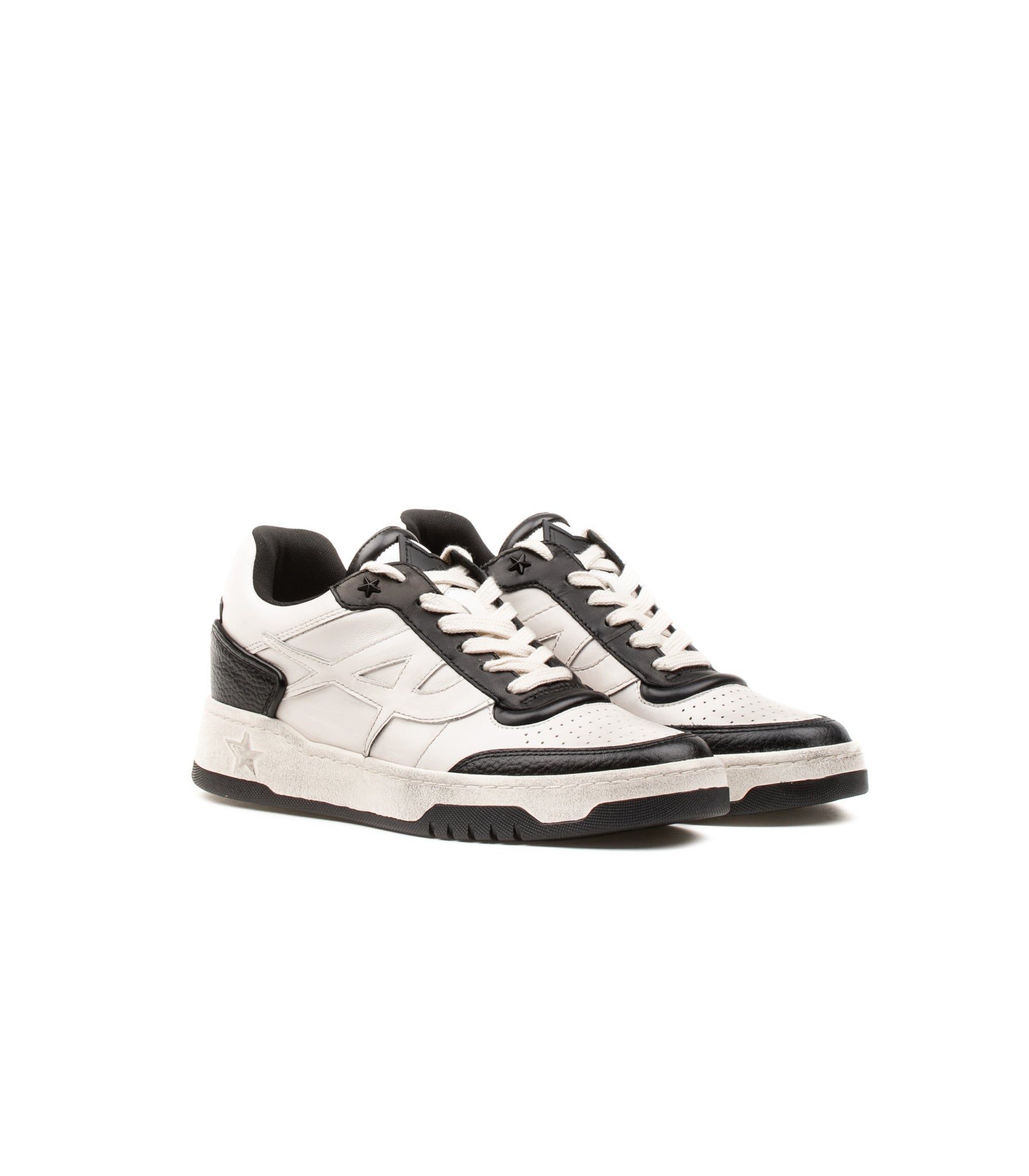 Ash Blake Tumb Leather Gardenia White Black Women