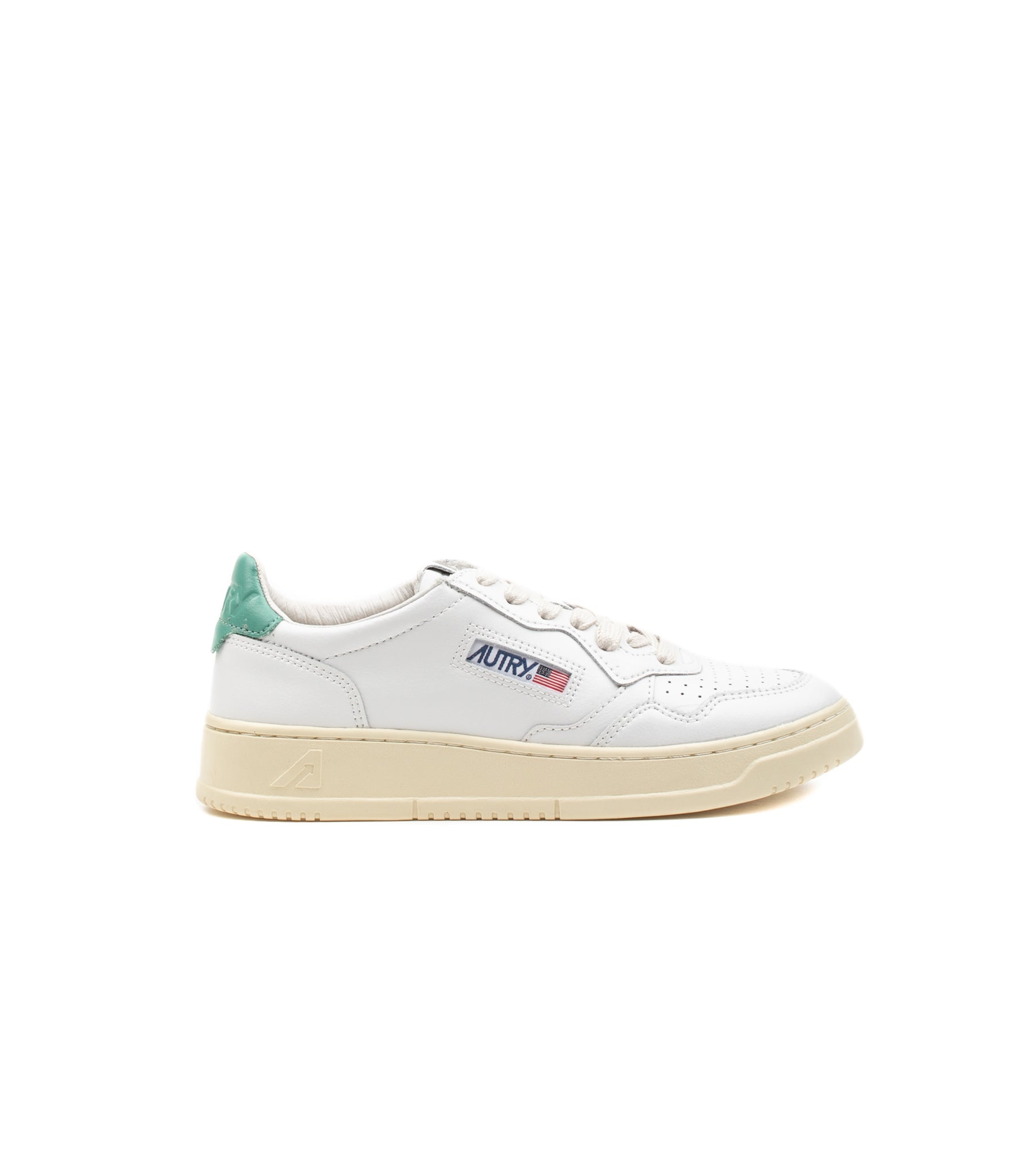 Autry Medalist Low Leat White Turquoise Womens
