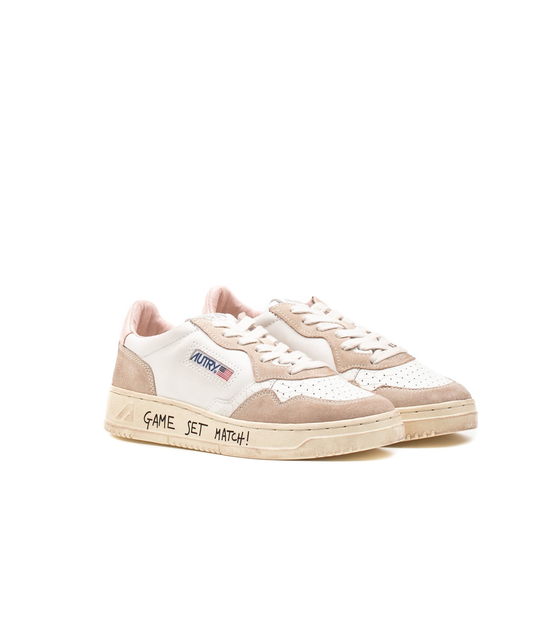 Autry Medalist Low White Pink Womens