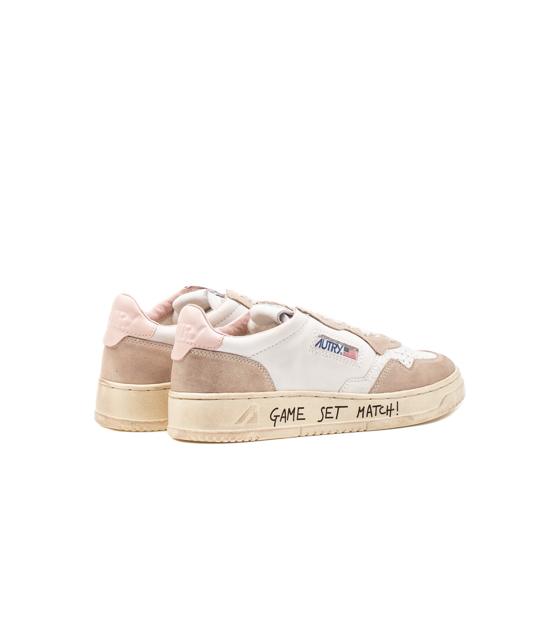 Autry Medalist Low White Pink Womens