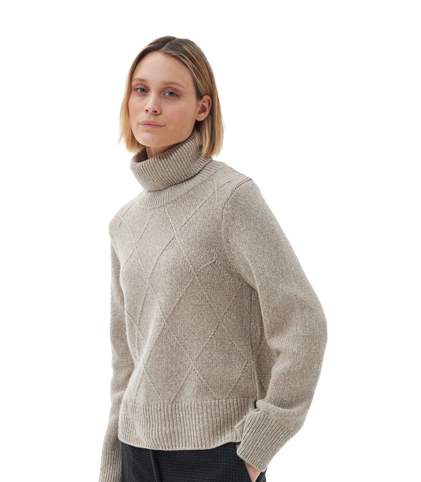 Barbour Laverne Knit Beige Women's Sweater