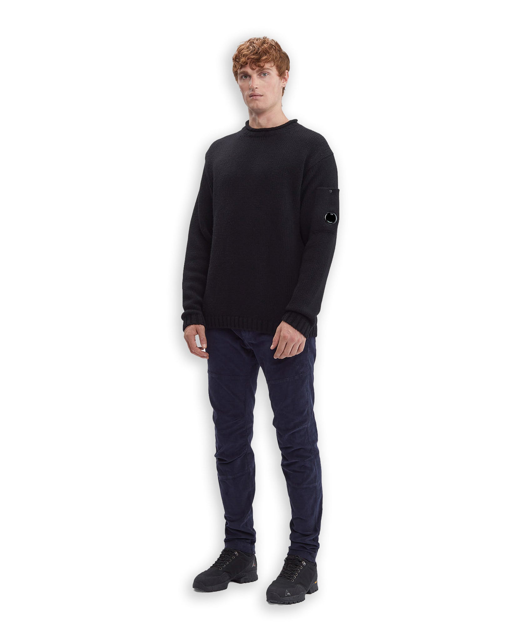 CP Company Lambswool Lens Jumper Roll Neck Shirt Black Men