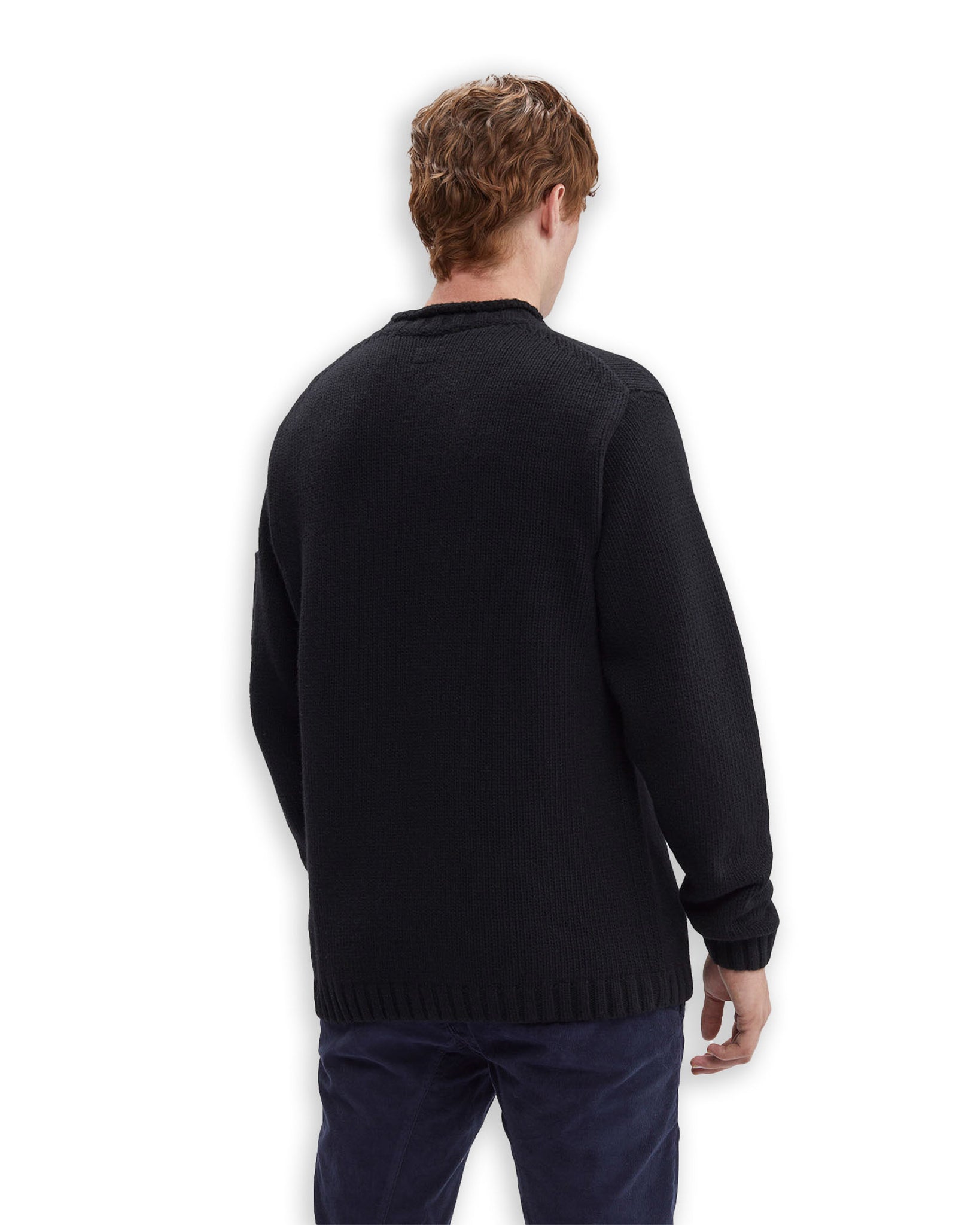 CP Company Lambswool Lens Jumper Roll Neck Shirt Black Men