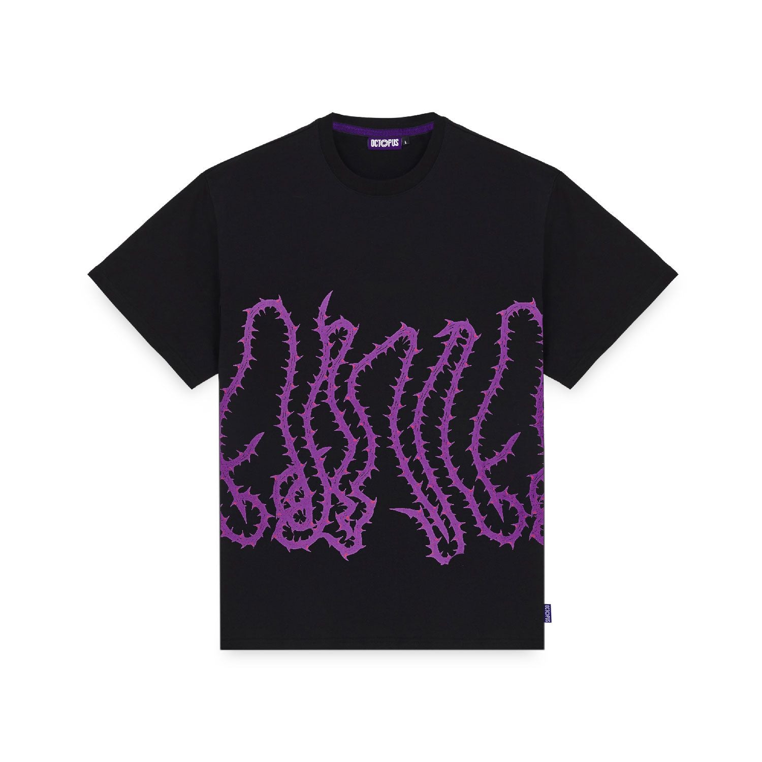 T-Shirt Octopus  Thorns Tee Tentacoli Nero