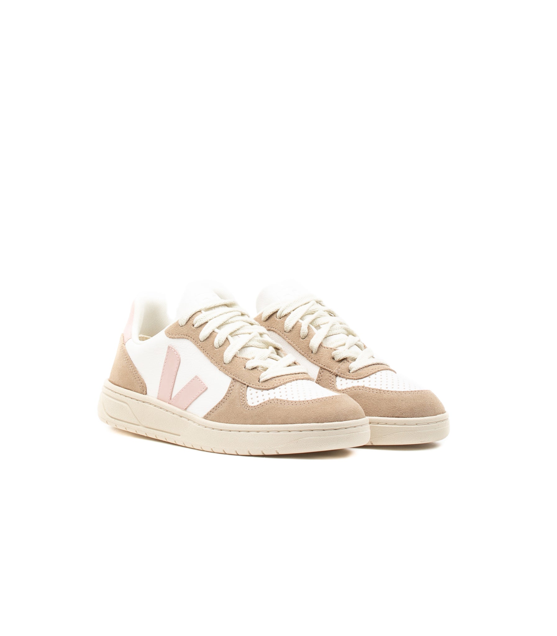 Veja V-10 Chromefree Leather White Pink Women