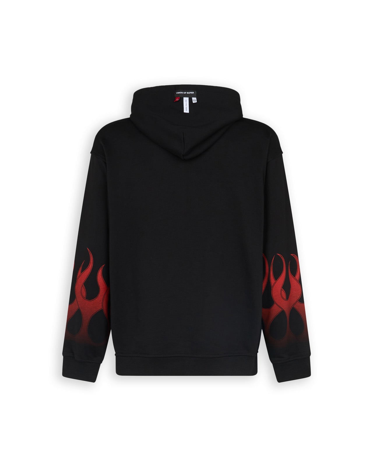 Vos Black Sweatshirt With Red Flames
