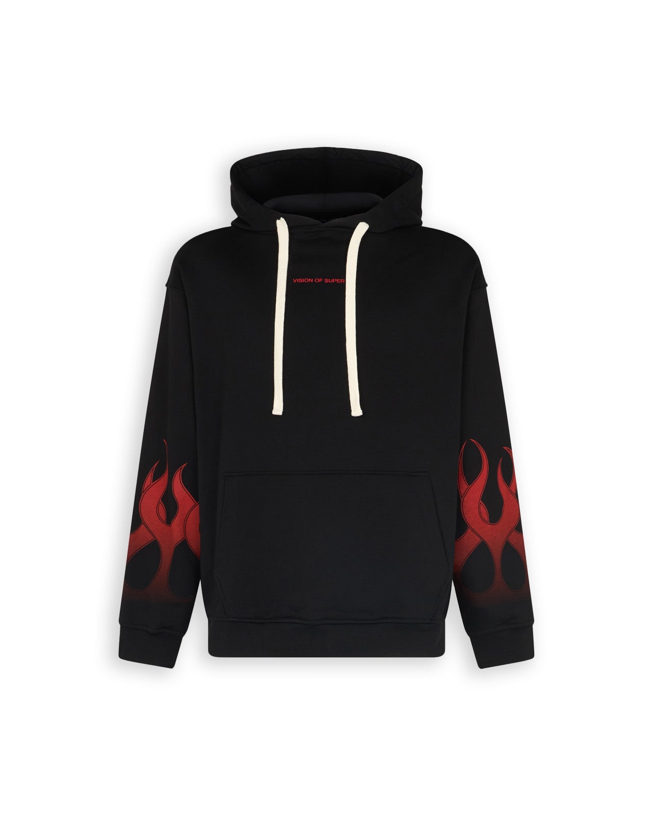 Vos Black Sweatshirt With Red Flames