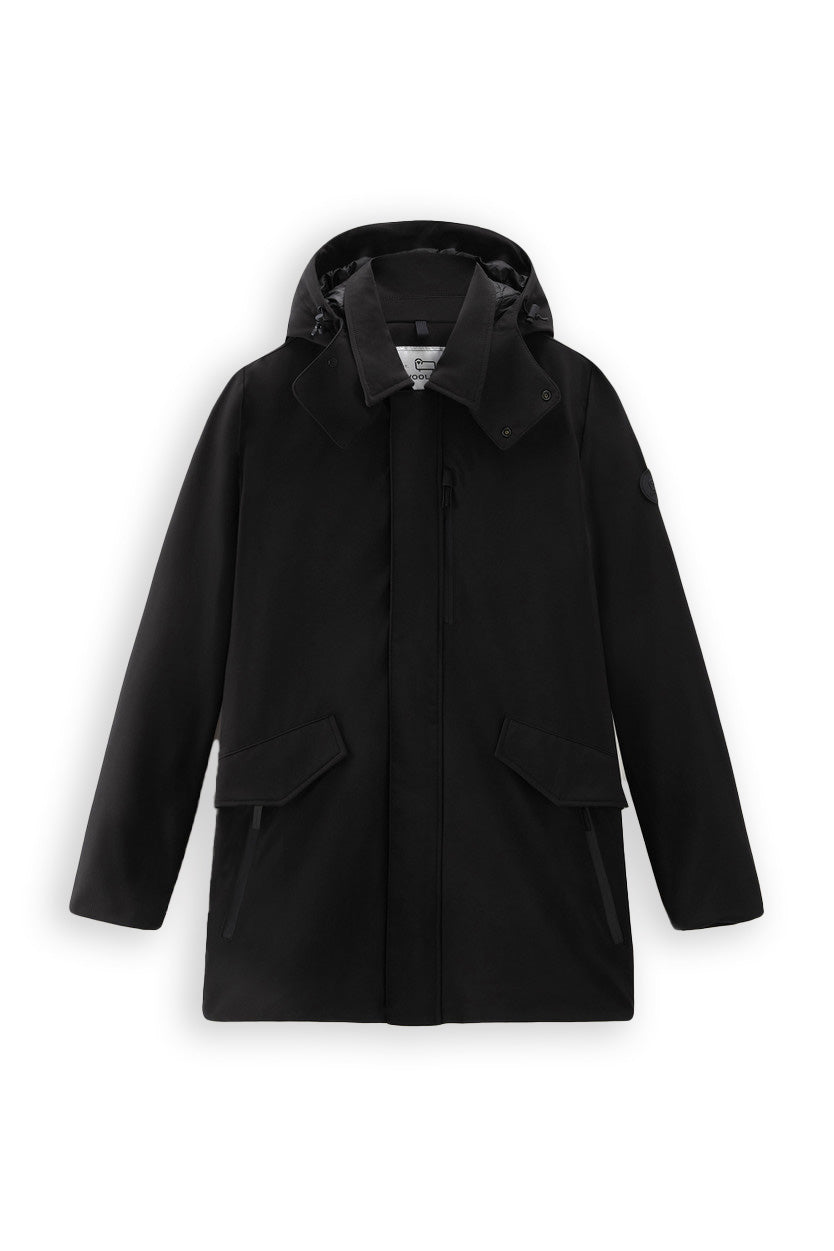 Woolrich Barrow Mac Soft Shell Coat Black Men