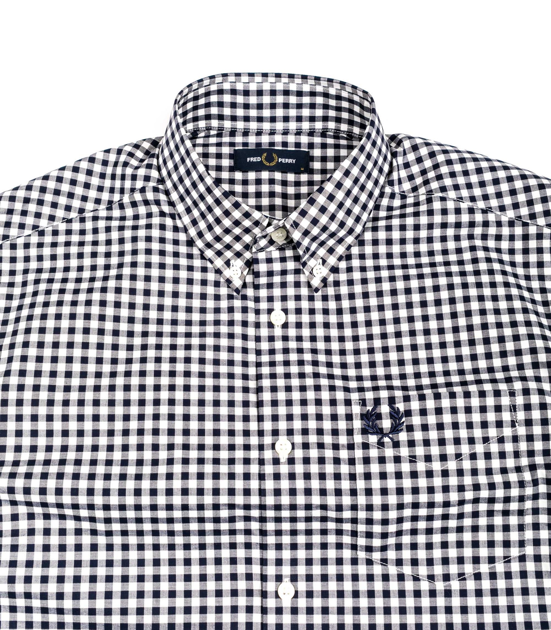 Fred Perry Men's Gingham Cotton Short Sleeve Shirt With Pocket