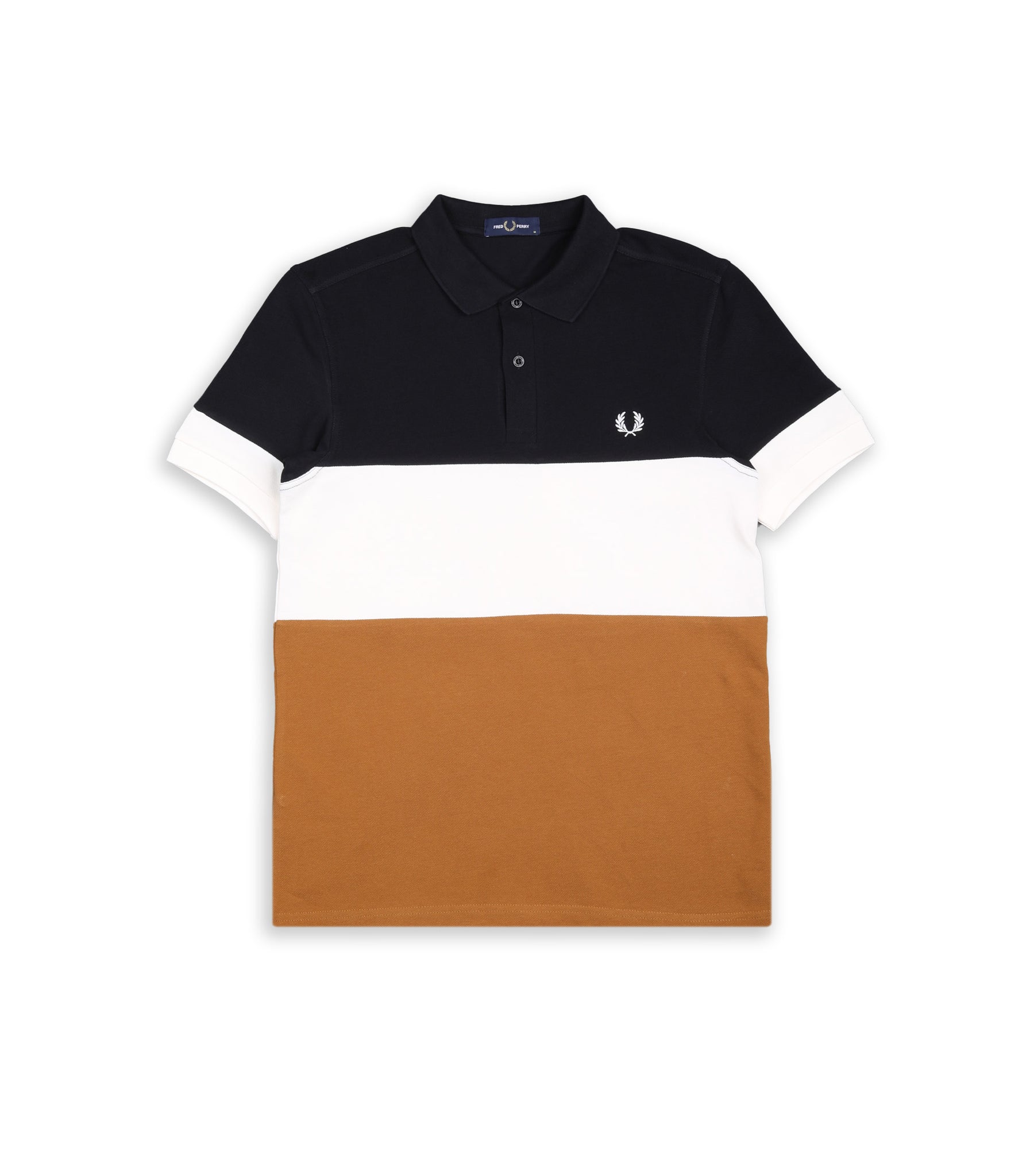 Fred Perry Polo Color Block Shirt Caramel Mens