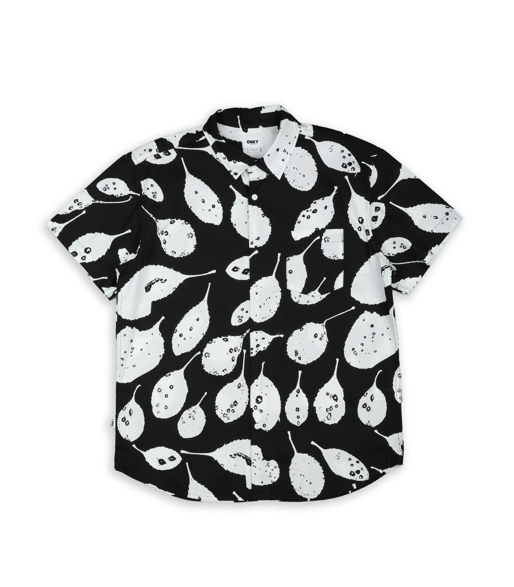 Obey Leaves Woven Shirt Leaves Black