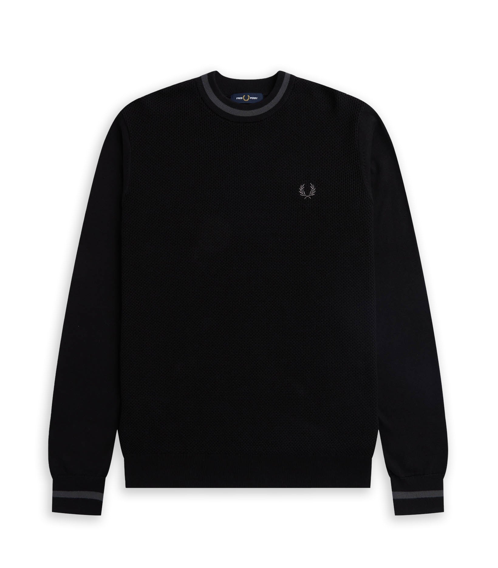 Fred Perry Textured Front Black Men's Jersey