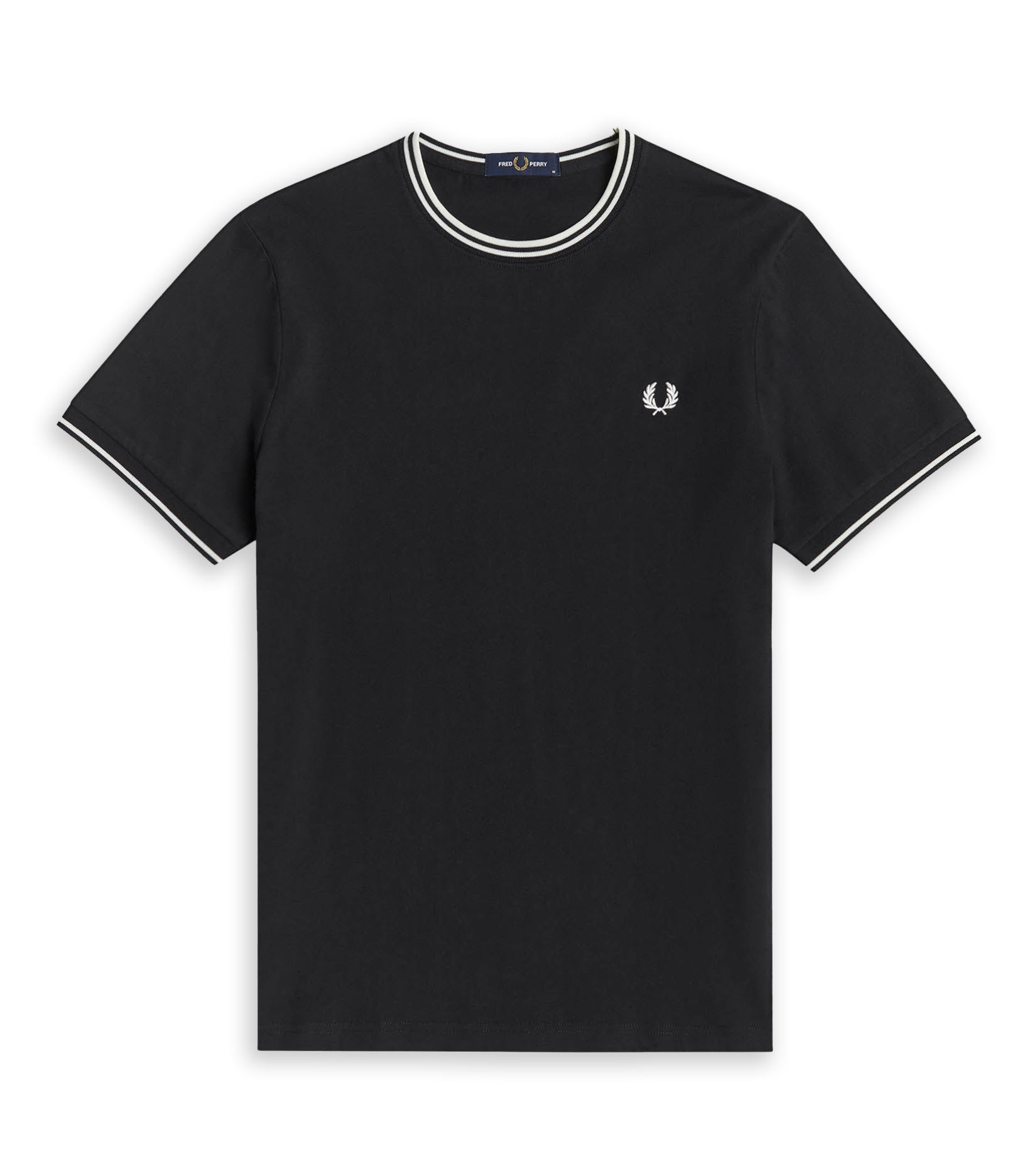 Fred Perry Twin Tipped Striped Black T-Shirt For Men