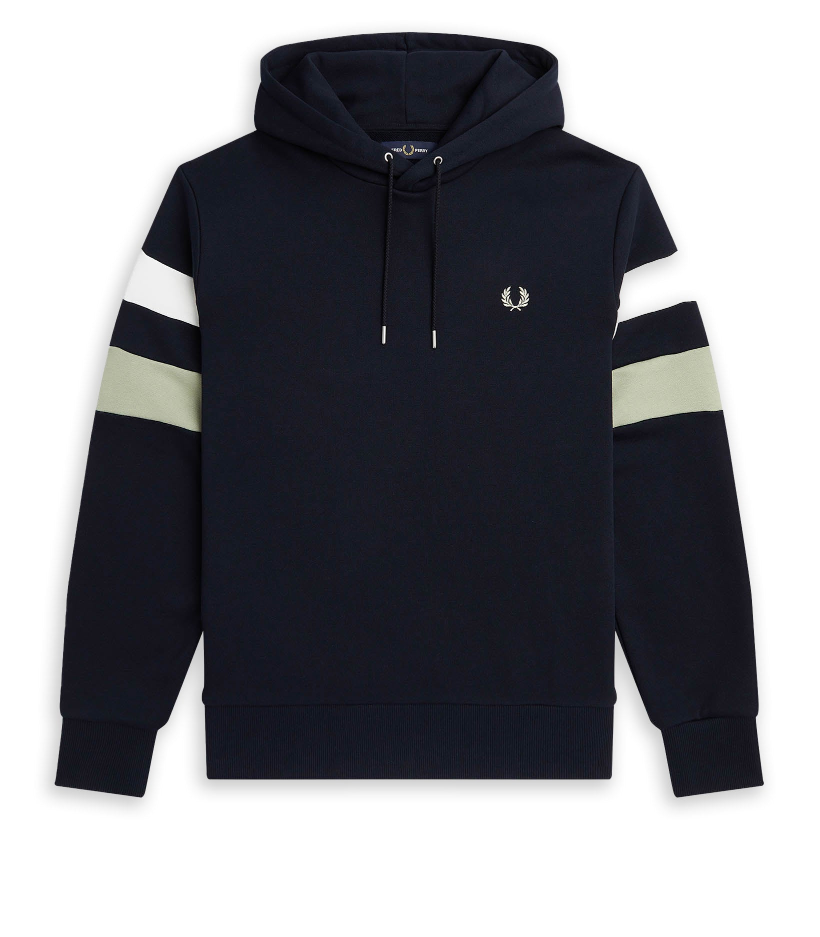 Fred Perry Blue Striped Hooded Sweatshirt Man