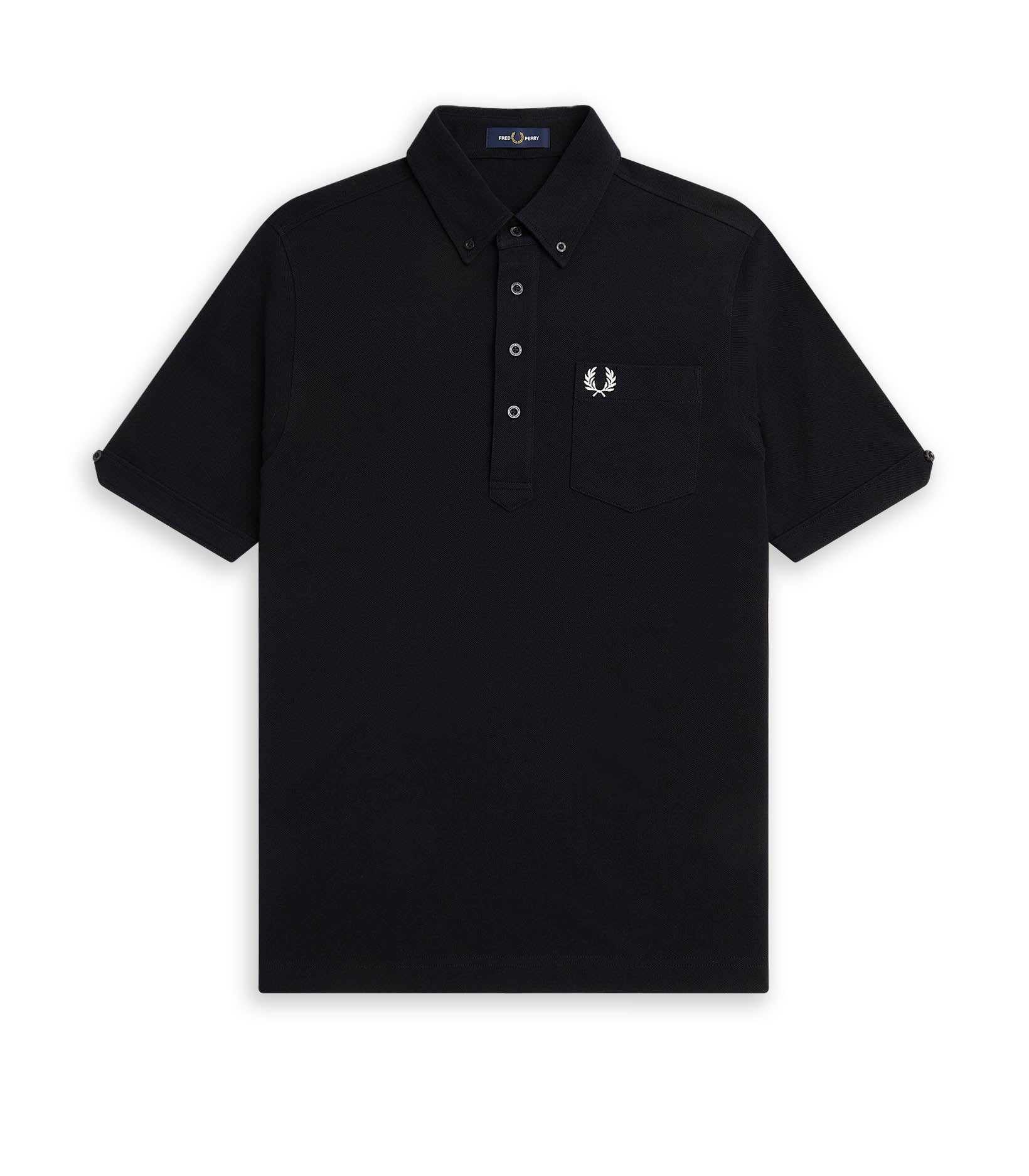 Fred Perry Button Down Polo Black Man