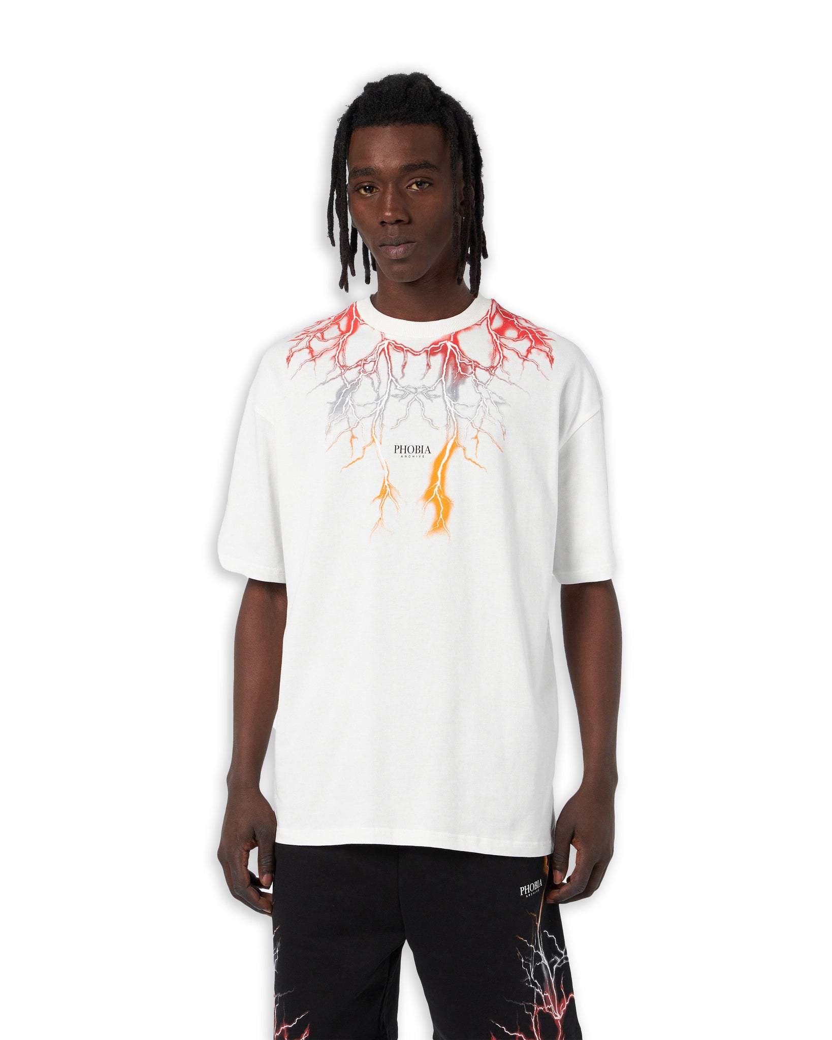 T-Shirt Phobia Lightning Red White Man