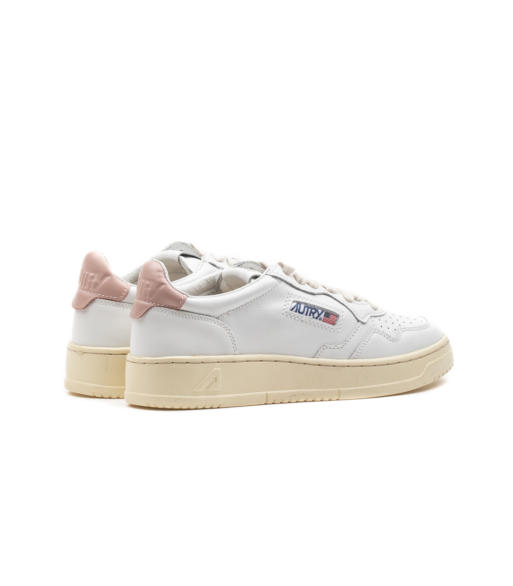 Autry Medalist Low Leat White Pink Womens