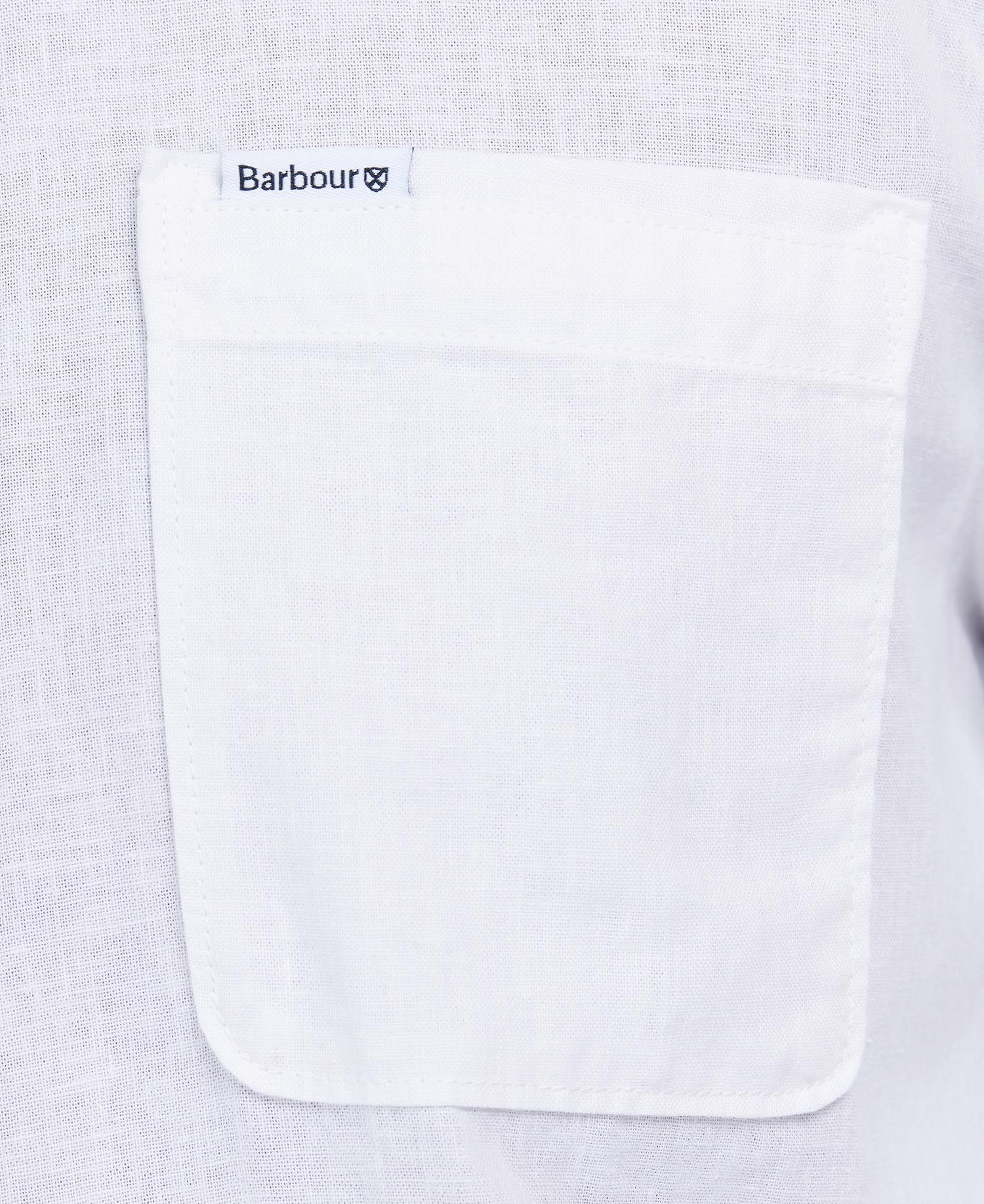 Barbour Linen Button Down Shirt White Men